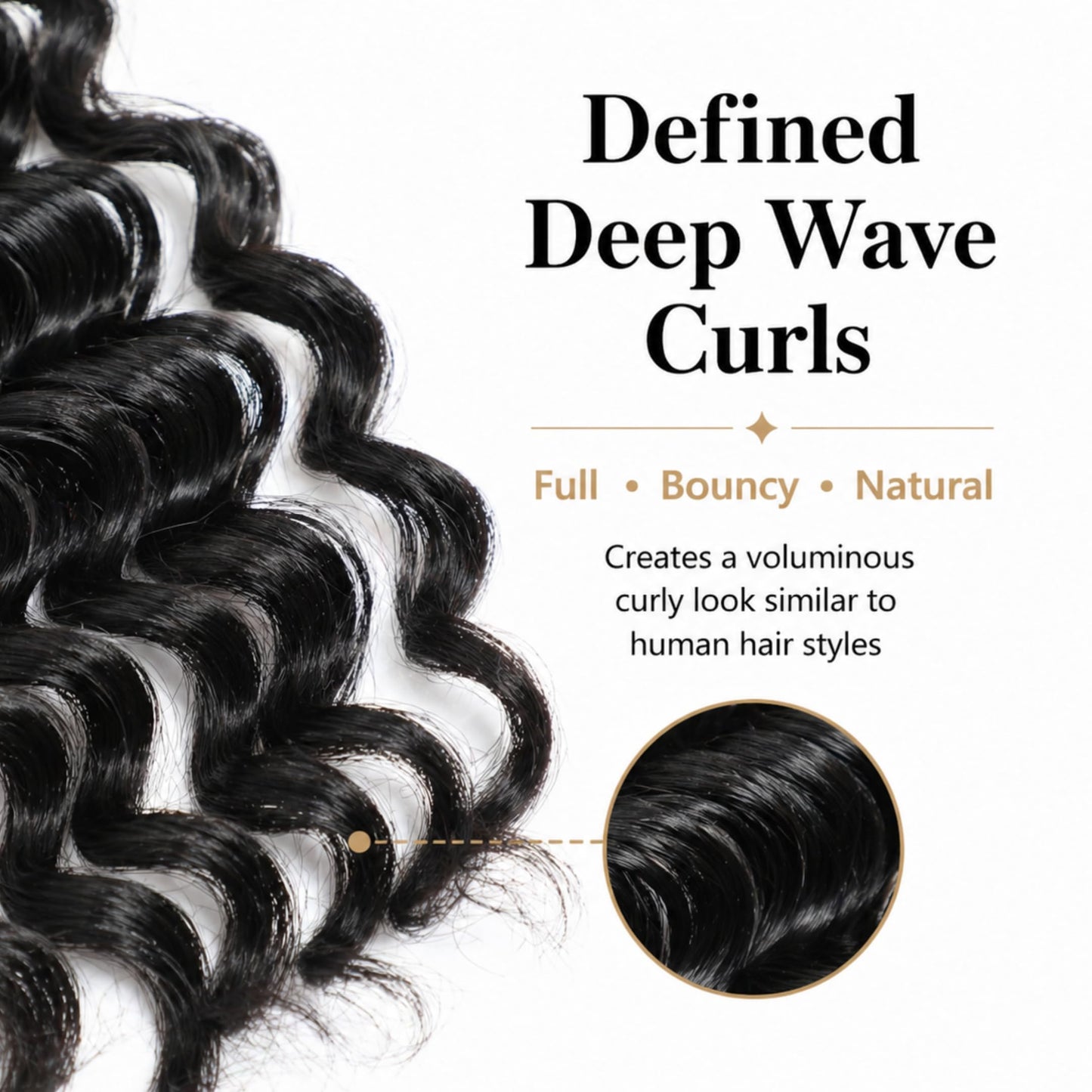 Bromobiz Miracle Knots Hair Feather Crochet Hair for Black Women Deep Wave Texture, 120g 100 Strands Synthetic Fiber, Lightweight and Pre-separated Crochet Hair (16inch, 1B)