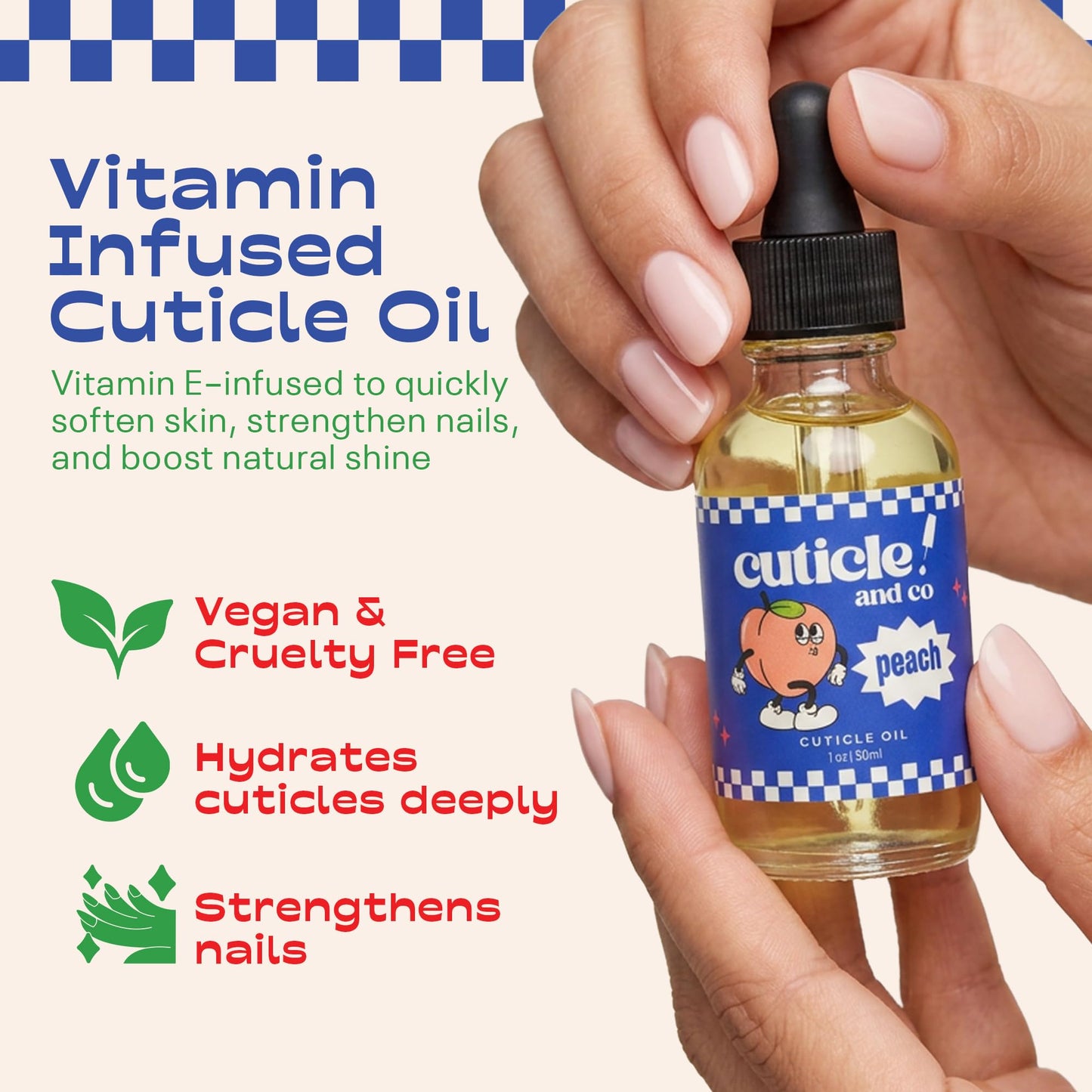 Cuticle & Co Peach Scented Cuticle Oil 1 oz – Professional Nail Manicure & Pedicure Care for Dry Cuticles – Hydrating Nail Treatment for Nails & Skin – Peach Scent