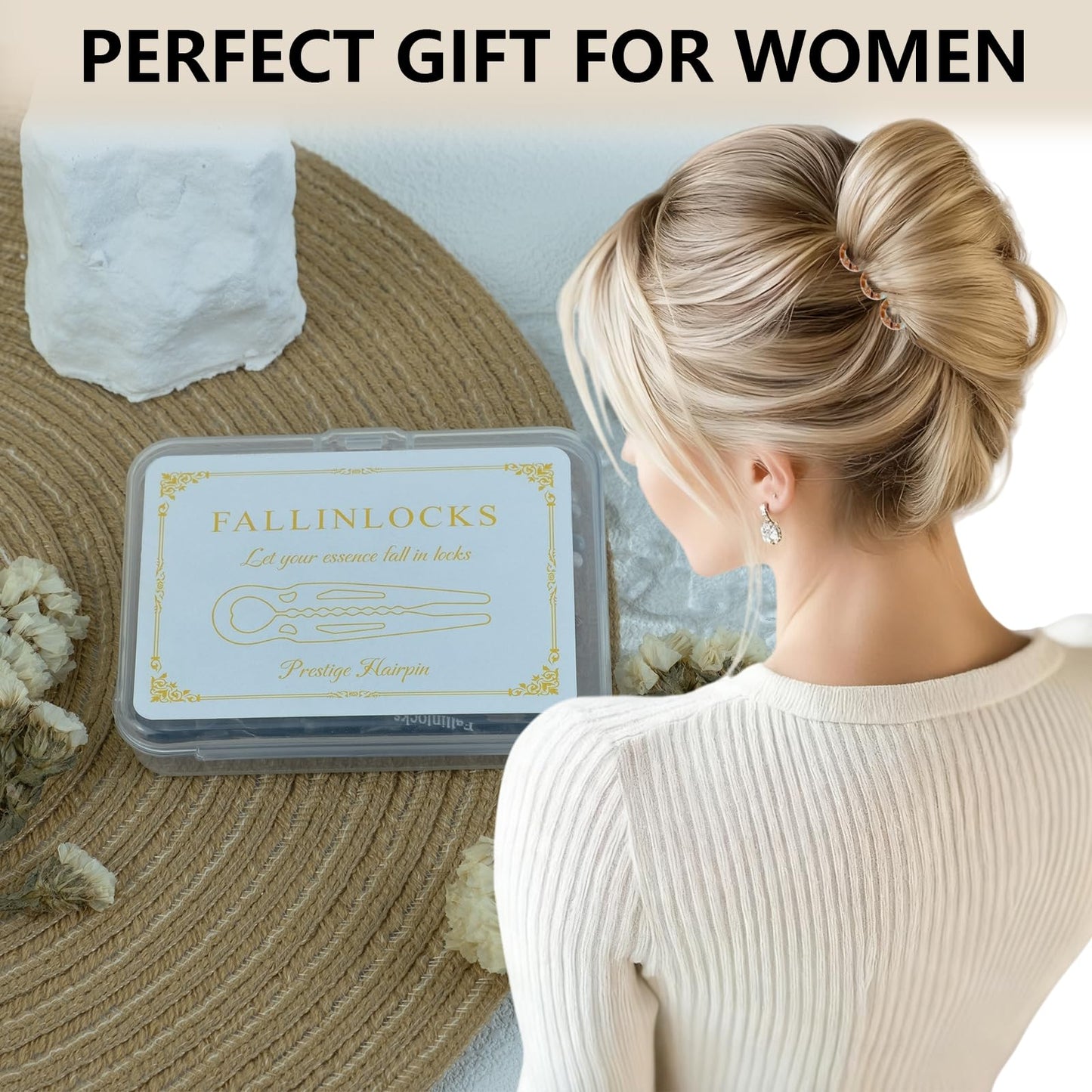 Fallinlocks 2.36" Small Prestige Hair Pins for Women, French Hair Pins for Thin & Thick Hair, Curved Anti-Slip Design for Better Hold, Perfect Holiday Gift for Her, 9PCS