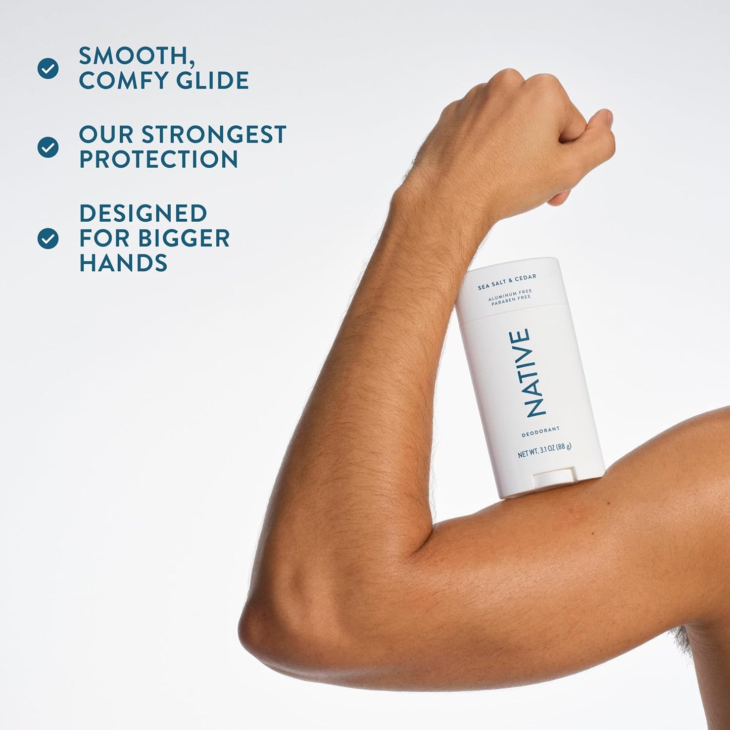 Native Aluminum Free Deodorant - Sea Salt & Cedar | 72-Hour Odor Control, 3.1 oz Stick for Men & Women