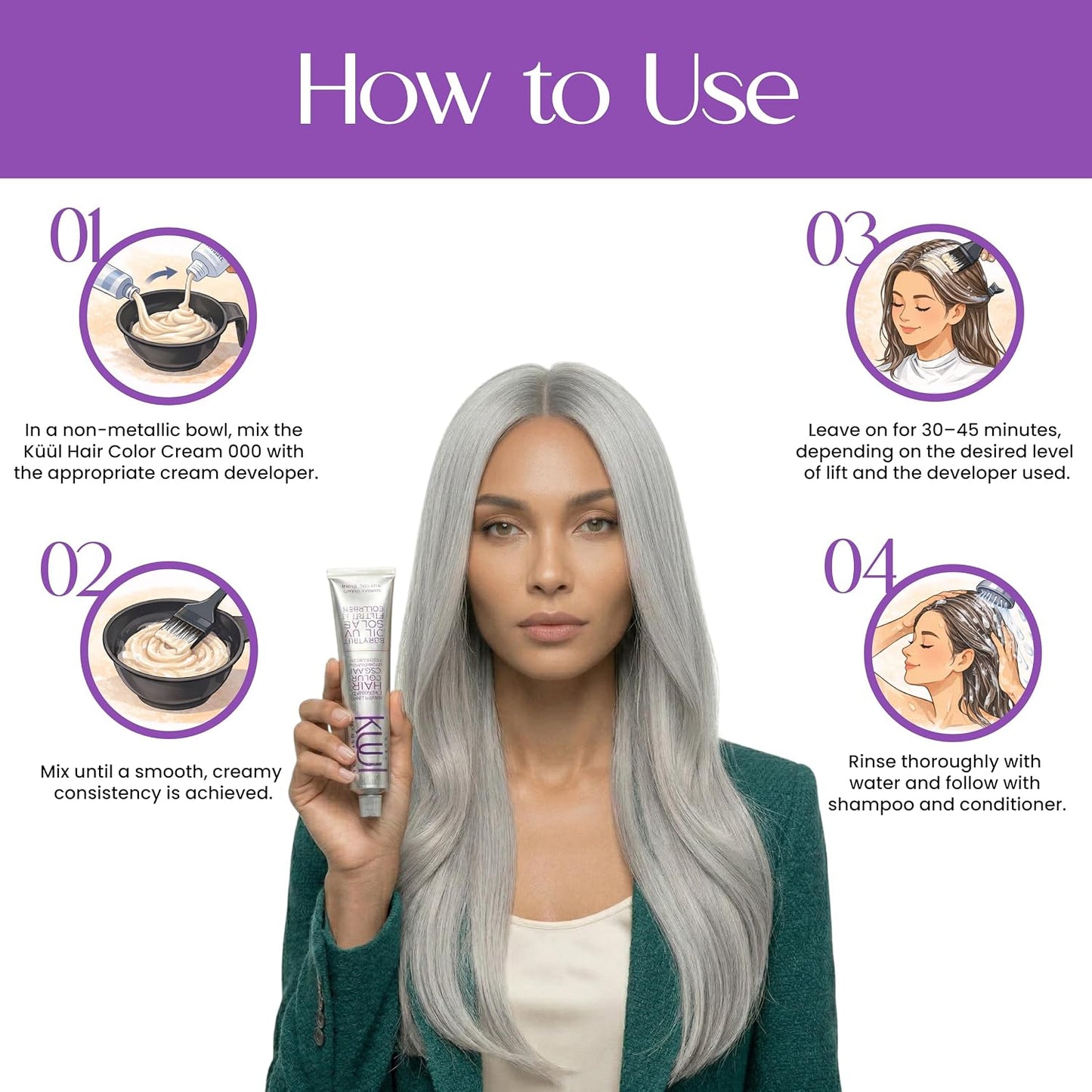 Permanent Hair Color 9.1 Ash Blonde | Cool Blonde Hair Dye Cream with Coconut Oil & Collagen – 90 ml