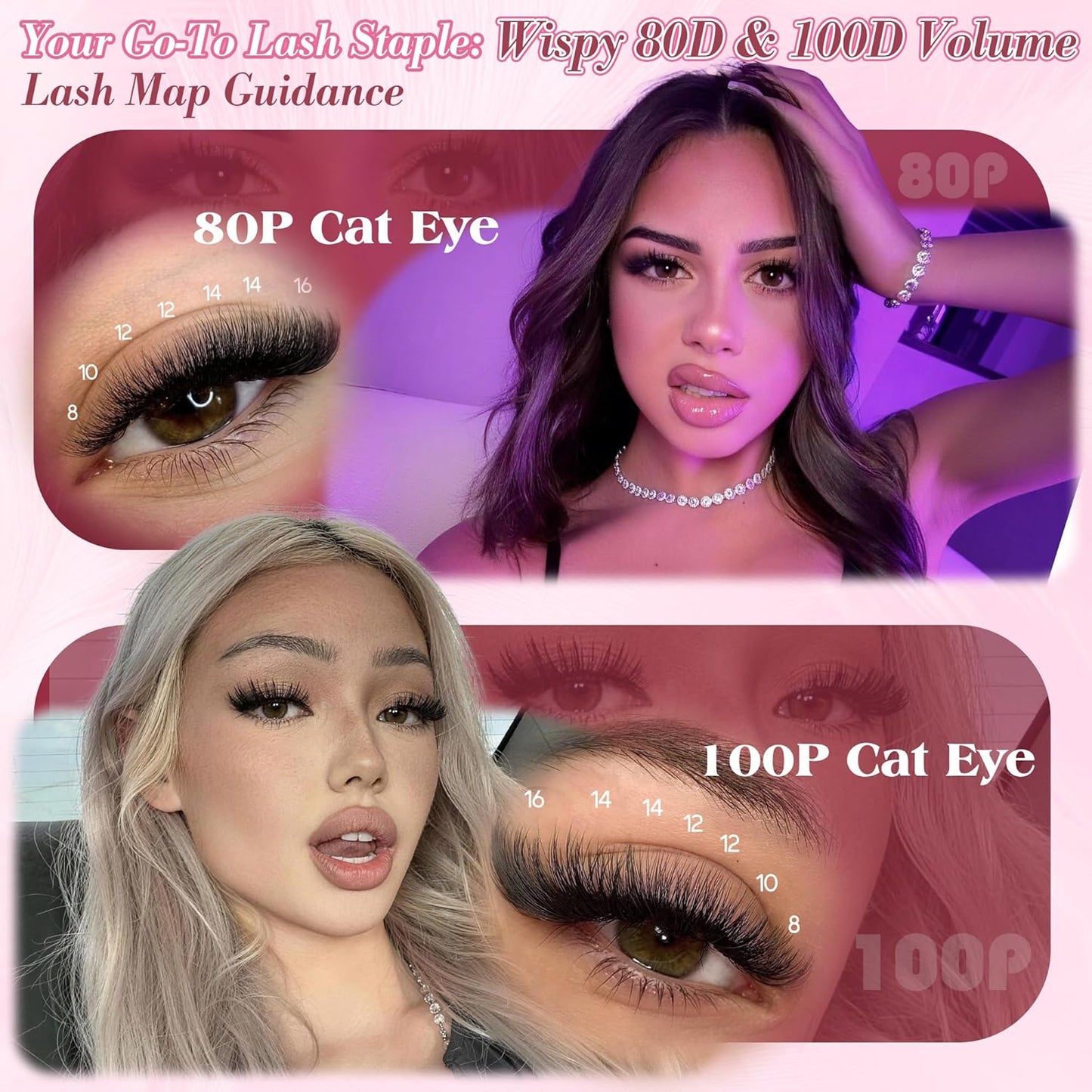 Lash Clusters Kit - Fluffy 80D & 100D Wispy Eyelash Extensions | 544PCS, DIY Individual Lashes 8-16mm