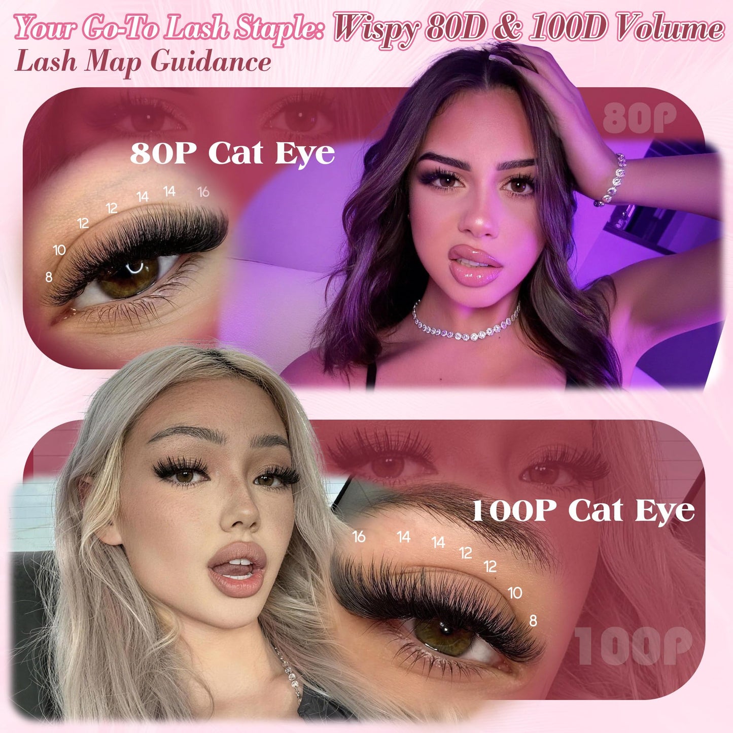 Lash Clusters Kit Fluffy 80D 100D Eyelash Clusters Kit 544PCS Wispy Cluster Eyelash Extensions D Curly Individual Lashes 8-16mm Soft Band DIY at Home with Lash Bond&Seal Tweezers Brush by zenotti