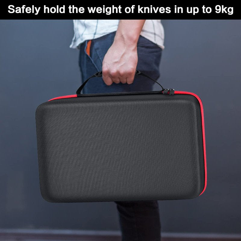 Knife Display Case for 64+ Pocket Knives, Folding Knives Cases for Collections, Butterfly Knife Storage Bag Holder Roll Organizer for Survival, Tactical, Outdoor, Kitchen, EDC Mini Knife (Red)