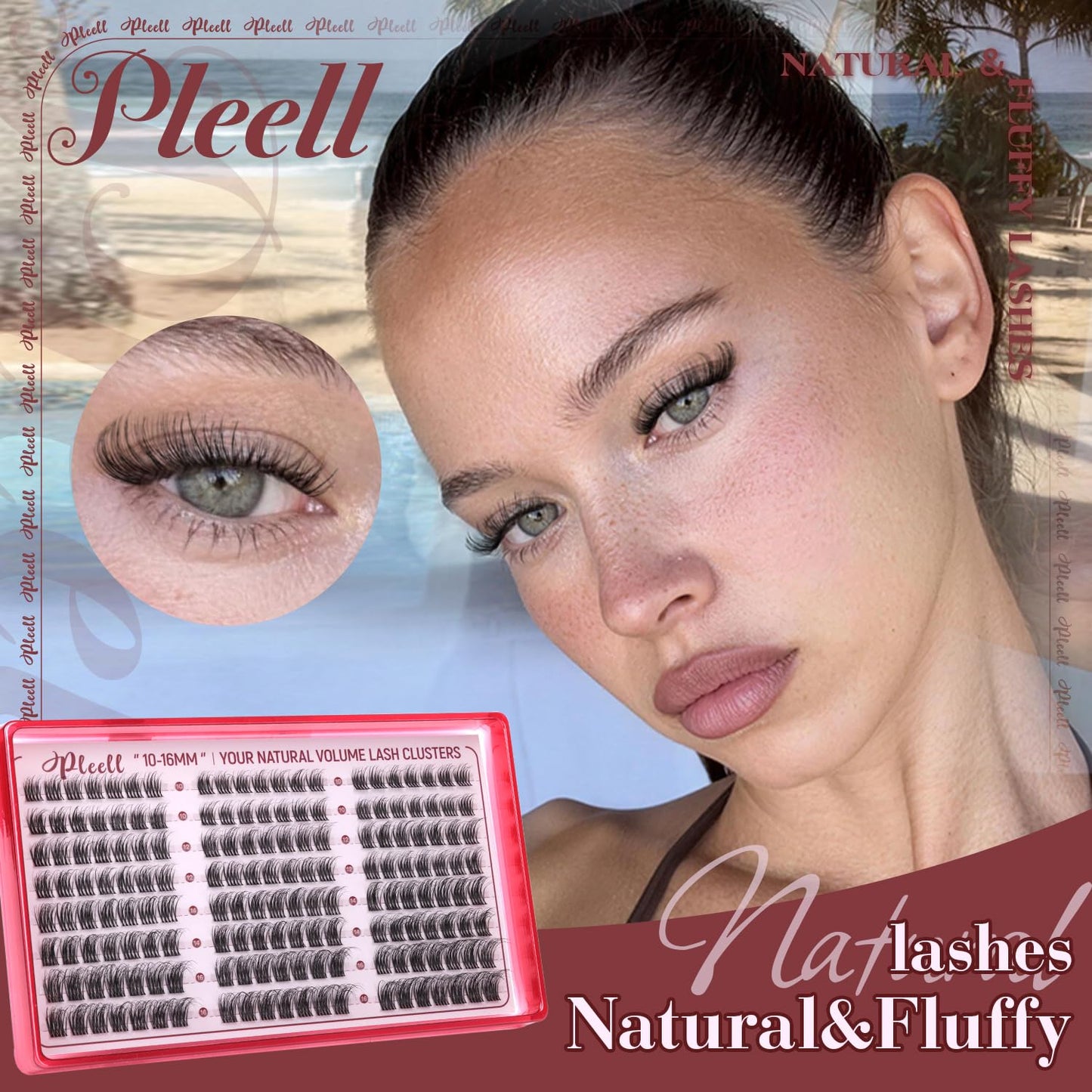Natural Lash Clusters - Wispy D-Curly Eyelash Extensions | Fluffy 10-16MM Individual Lashes
