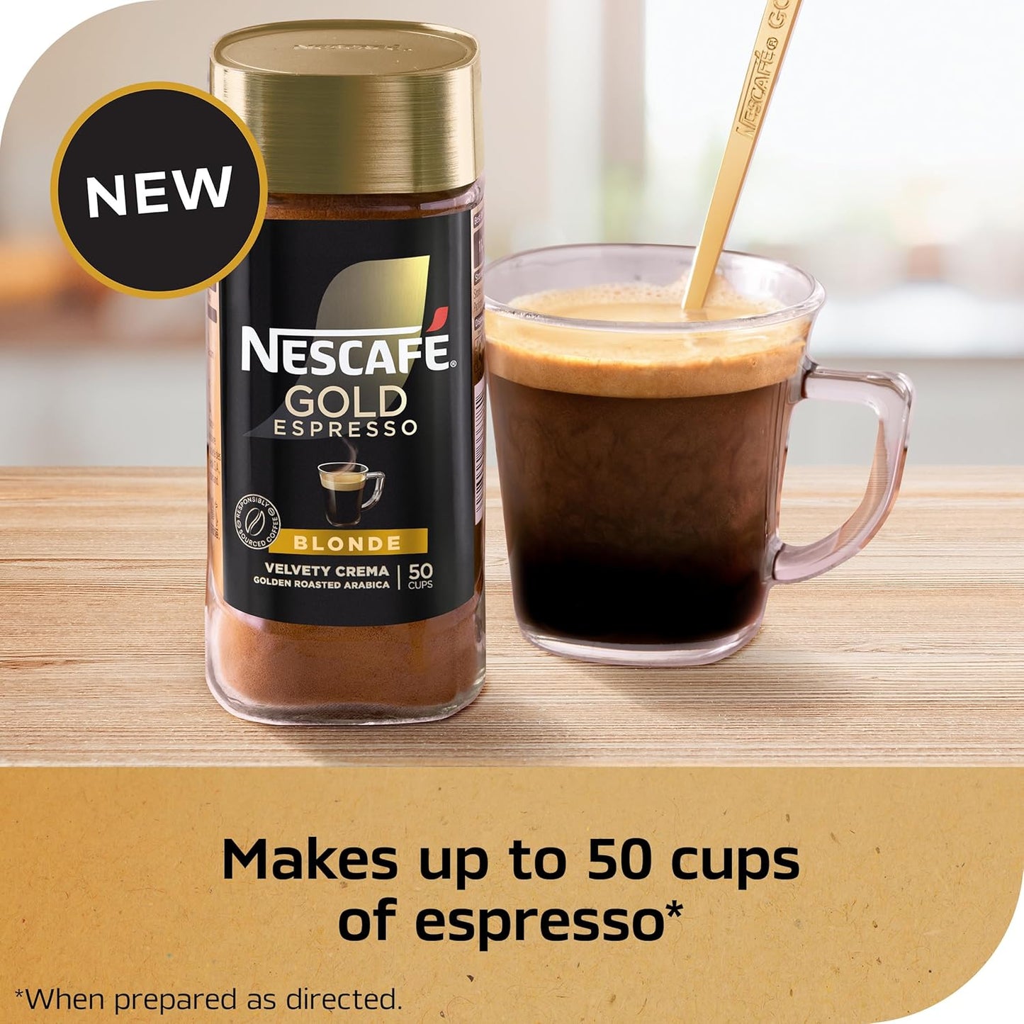 Nescafe Gold Espresso Blonde Instant Coffee - Rich Flavor, 3.5 Ounce