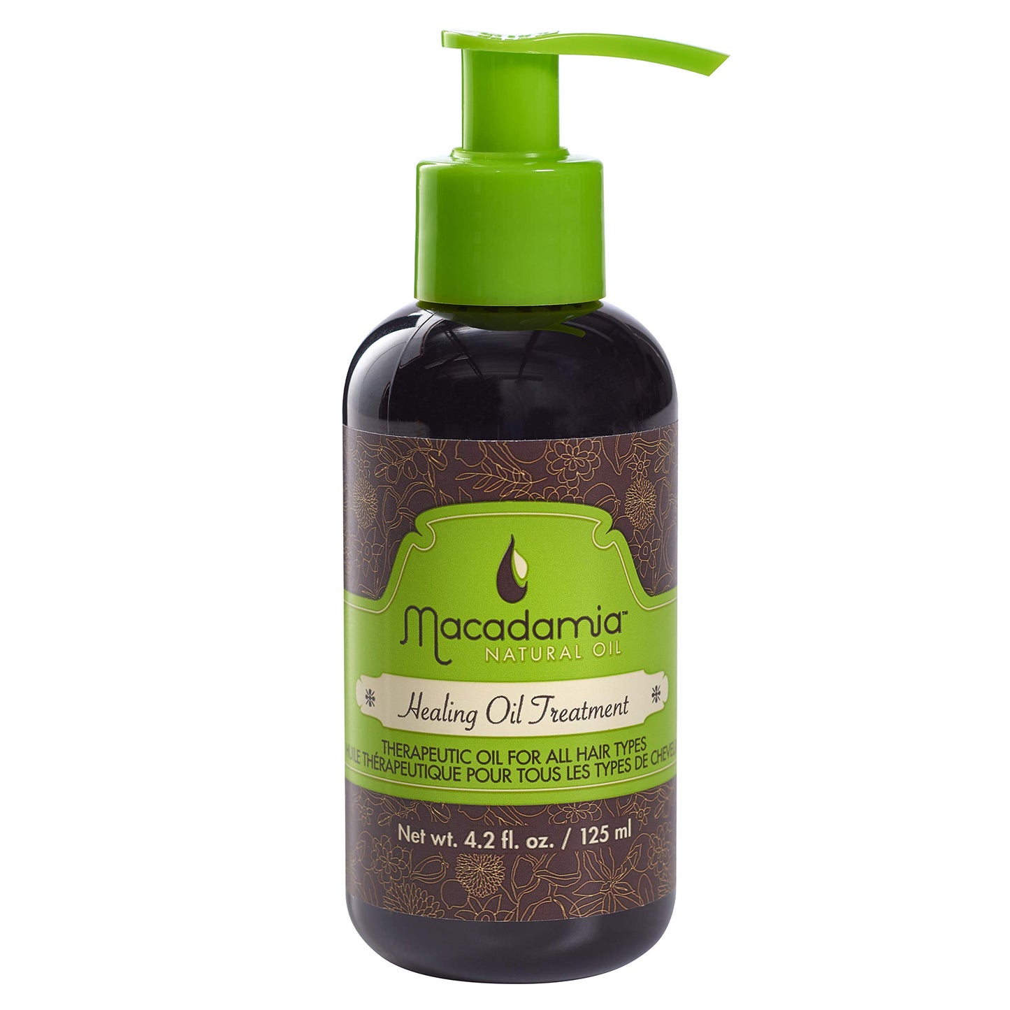 Macadamia Natural Oil Healing Treatment – Nourishing Hair Oil for Dry Damaged Hair, Hydrating Argan Serum, Frizz Control Shine, Glass Bottle, 4.2 fl oz