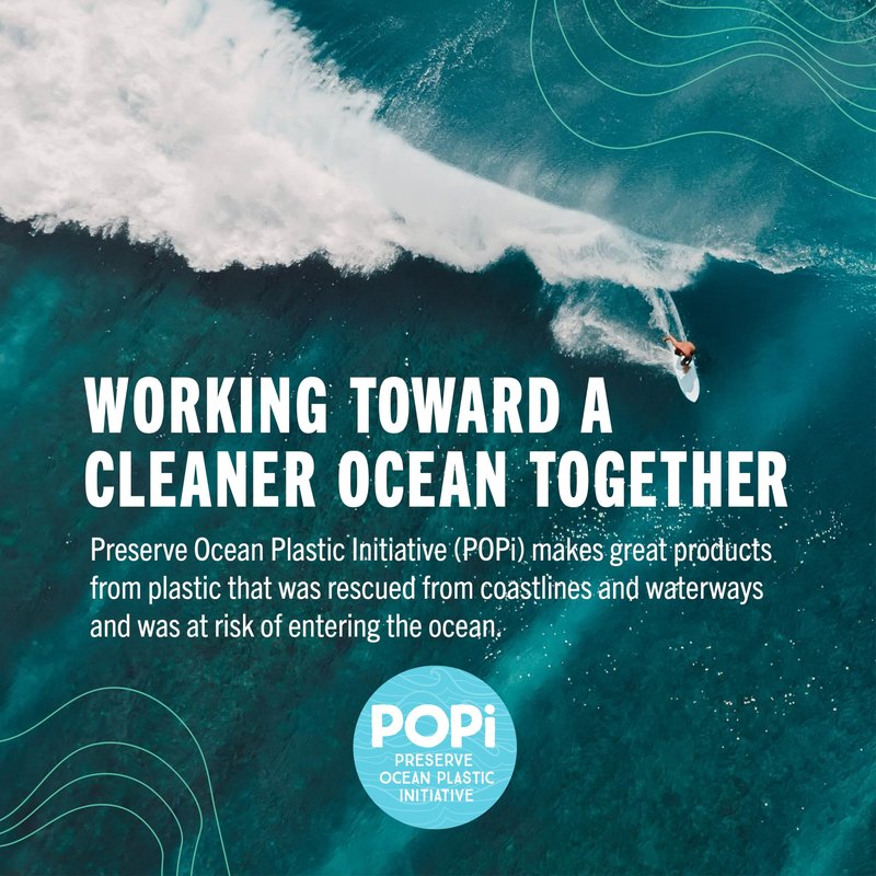 Preserve Ocean Plastic Initiative (POPI) Adult Toothbrush, Made in USA from Recycled Ocean Plastic, Neptune Green, Soft, 1 Count