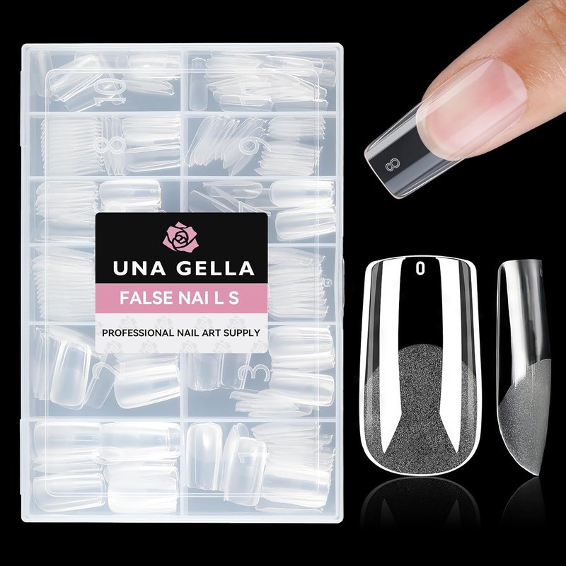 Medium Square Gel Nail Tips - Half Matte 312pcs Full Cover Acrylic Nails for DIY Art | 12 Sizes Available