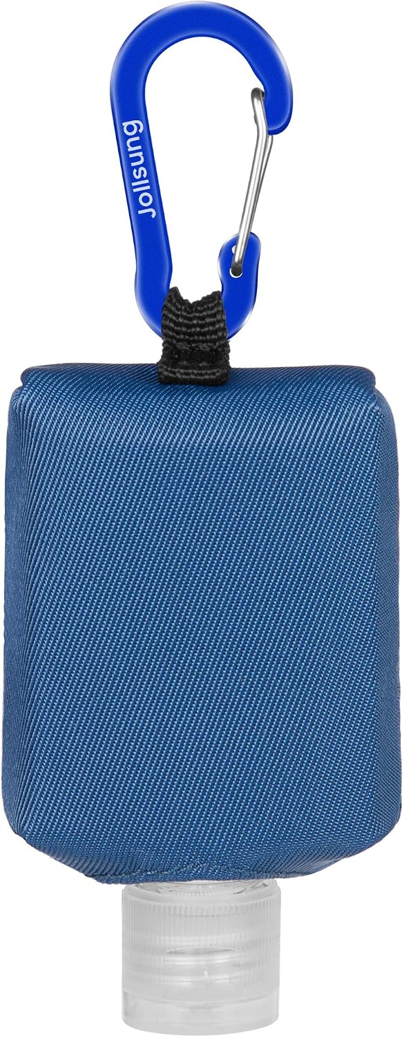 Hand Sanitizer Bottle Case Holder - Refillable 60ML/2 oz Travel Containers with Carabiner | Flip Cap Design