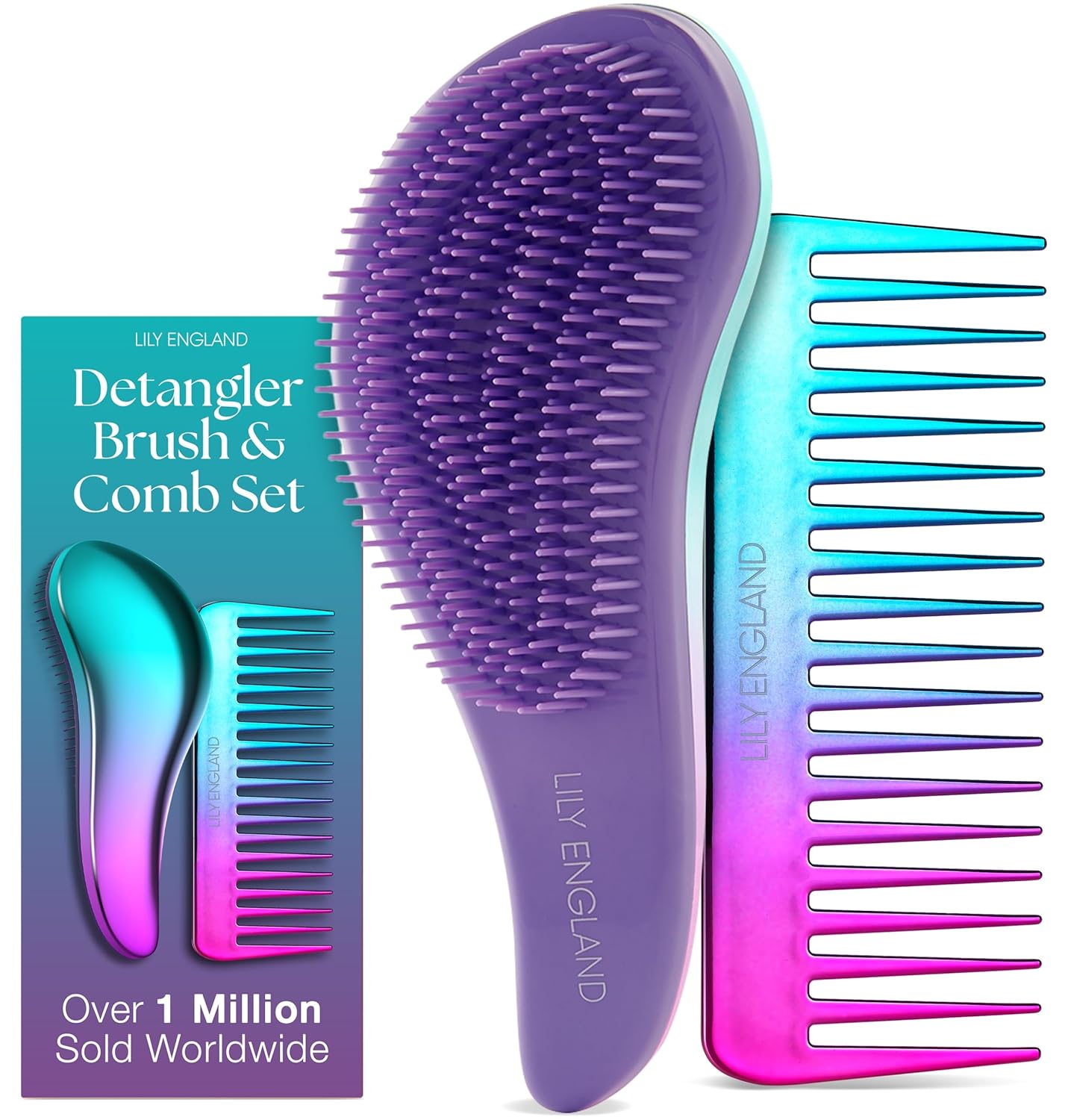Gentle Detangler Hair Brush for Curly & Thick Hair - Flexible Bristles for Wet & Dry Use | Rose Gold
