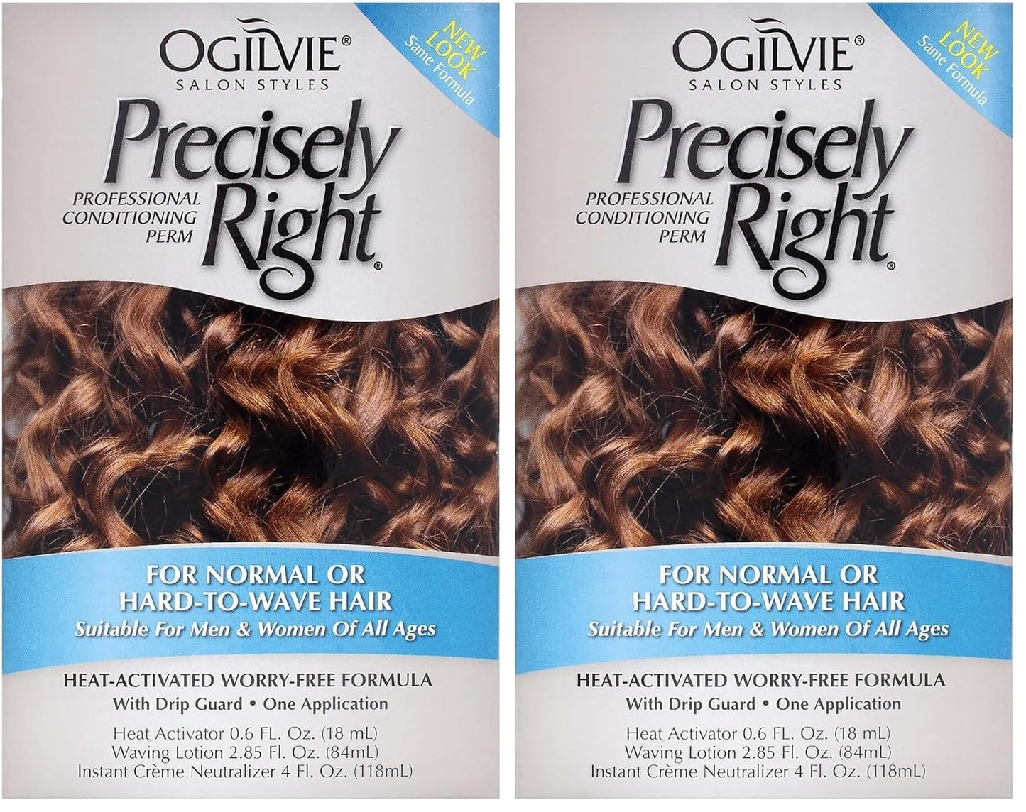 Professional Conditioning Home Perm Kit for Men & Women - Heat-Activated Formula for Normal or Hard-to-Wave Hair - 1 Application