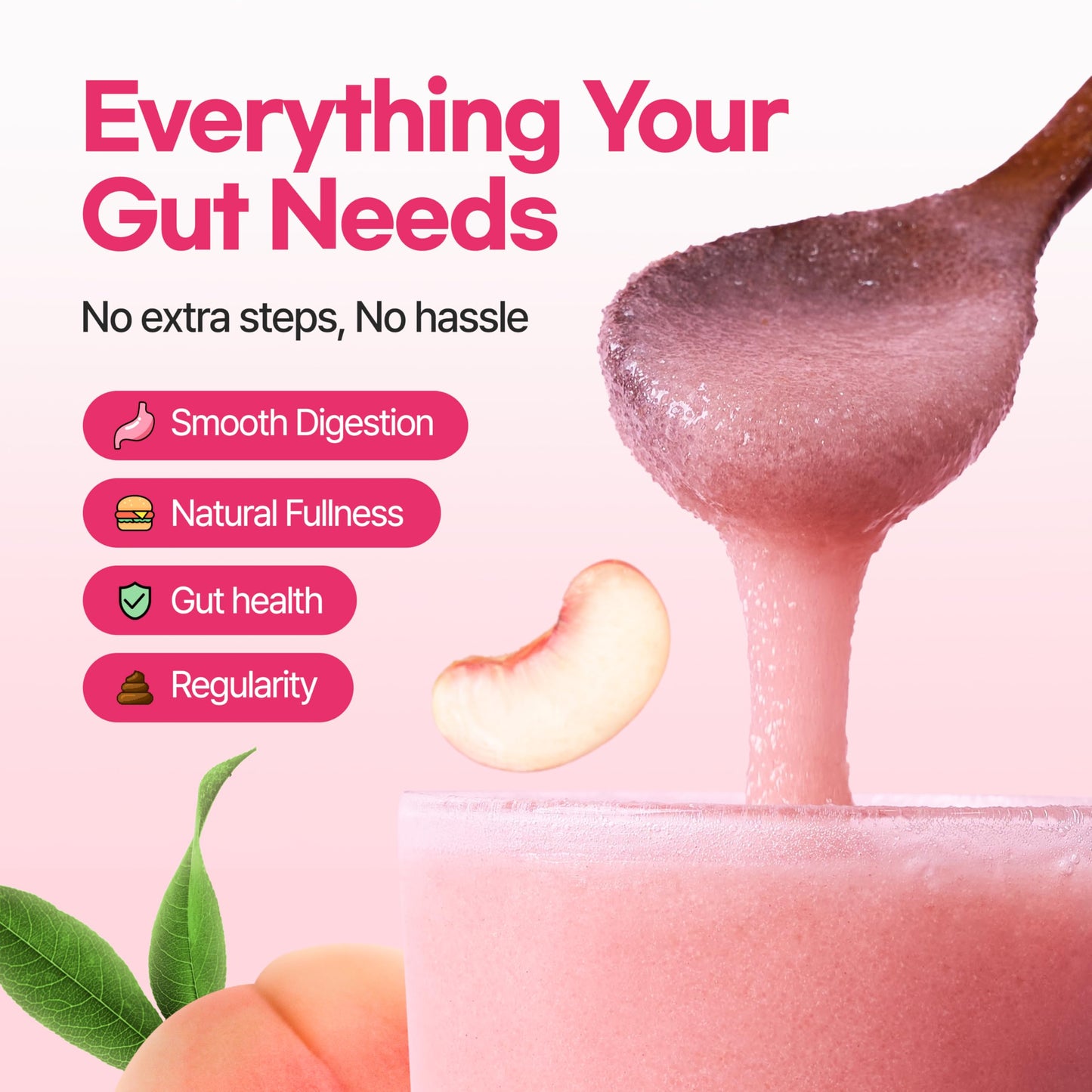 dr.blet Soluble Fiber GLP-1 Friendly 20 Packets on the go to Support Weight Management & Gut Health, Peach Flavor, Korean Beauty with Psyllium Husk Powder Drink Supplement