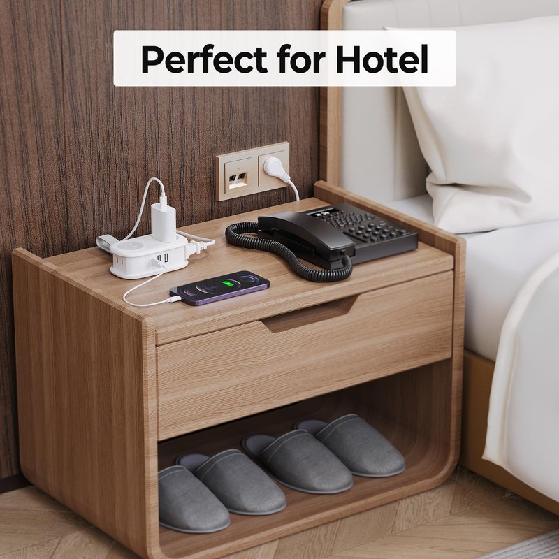 Cruise Approved Travel Power Strip, ORICO 4 Outlets 3 USB Ports (1 USB C) with 4FT Wrapped Short Extension Cord, Compact Power Strip for Hotel Travel Essentials-AP3