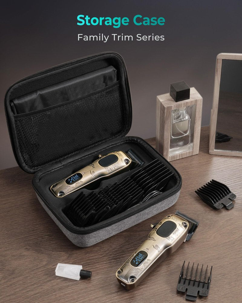 VGRPRO Hair Clippers for Men Professional, Cordless & Corded Barber Clippers for Hair Cutting with Package Case, Electric Grooming Kit for Home & Barber Use, LED Battery Display (Golden)