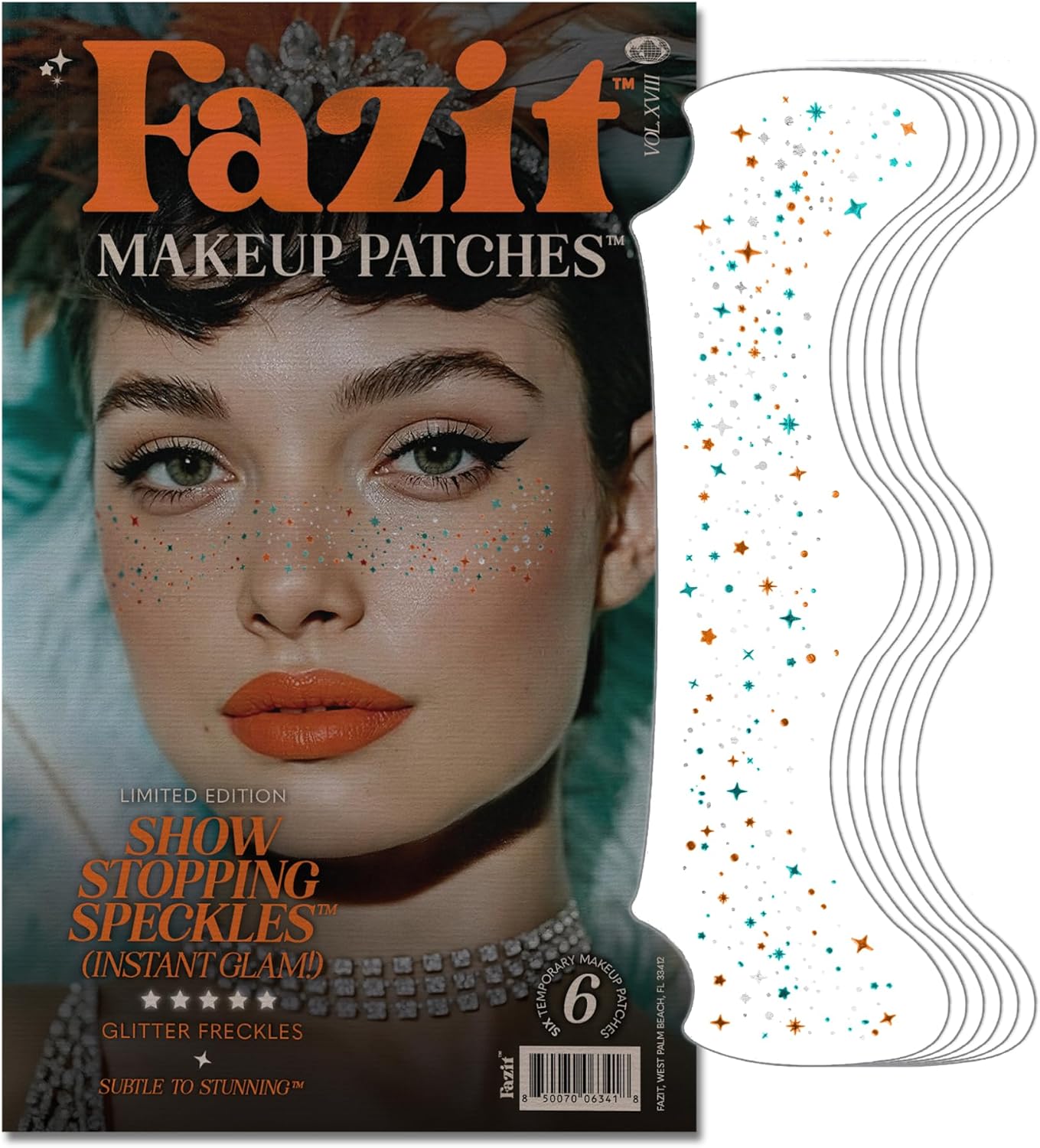 Soccer Face Stickers - Waterproof Glitter Makeup Patches for Game Day Glam | Red, Blue & Silver (6 Pack)