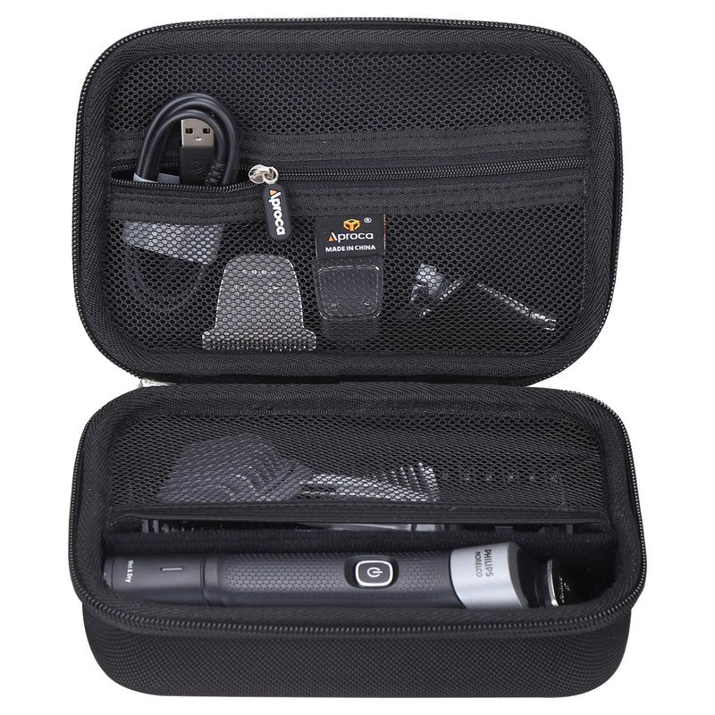 Aproca Hard Case Compatible with Philips NorelcoSeries 3000 5000 MG3740/40 MG3750/50 MG5970/49 Men's Electric Trimmer Shaver, Storage Portable Bag for Accessories (Case Only)