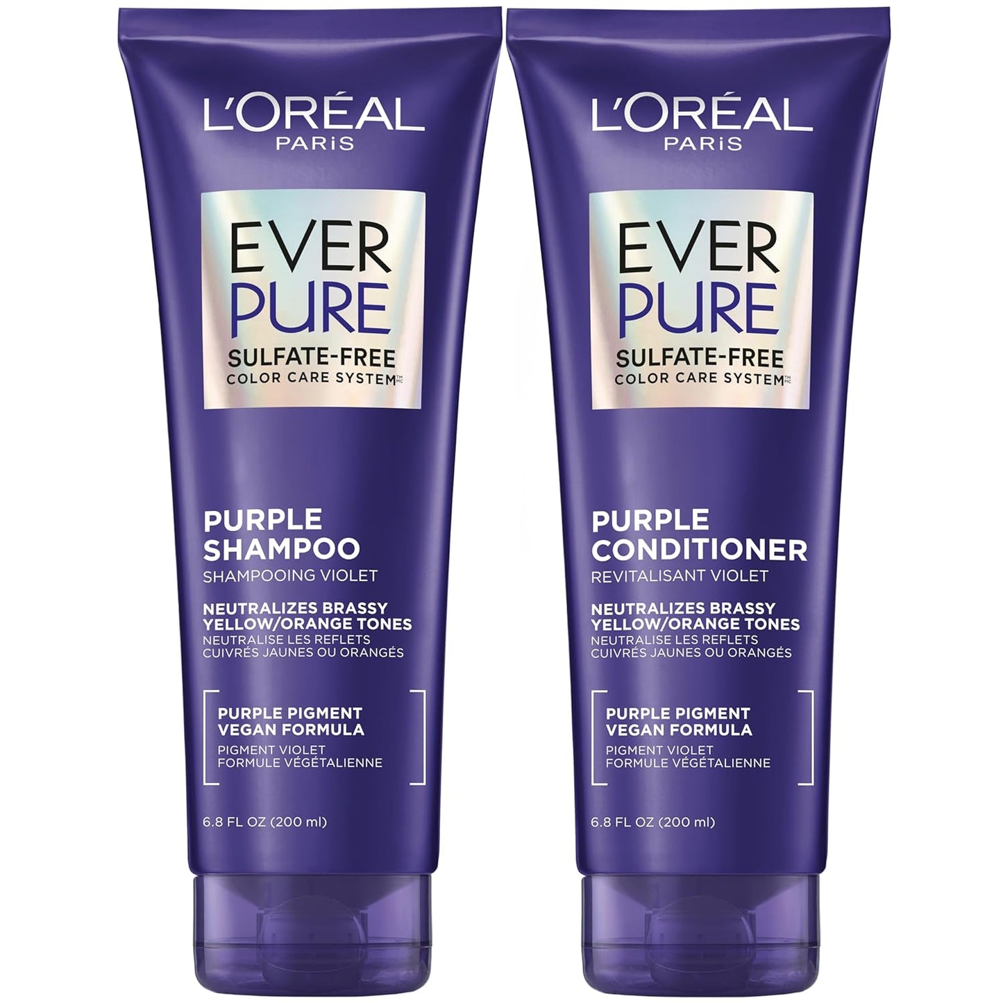 L'Oreal Paris EverPure Purple Shampoo & Conditioner Set - Sulfate Free for Blonde & Silver Hair | 1 Kit