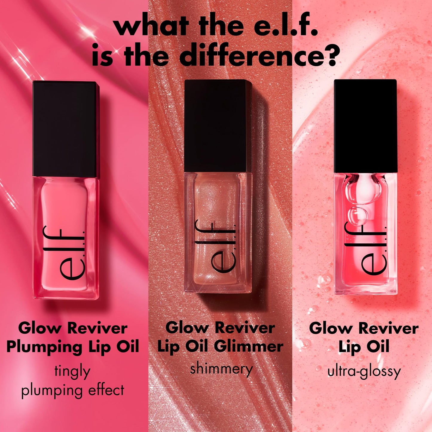 e.l.f. Glow Reviver Plumping Lip Oil, Tinted Lip Plumper For A High-Shine, Plump Finish, Infused With Jojoba Oil, Vegan & Cruelty-Free, Burst Bubble