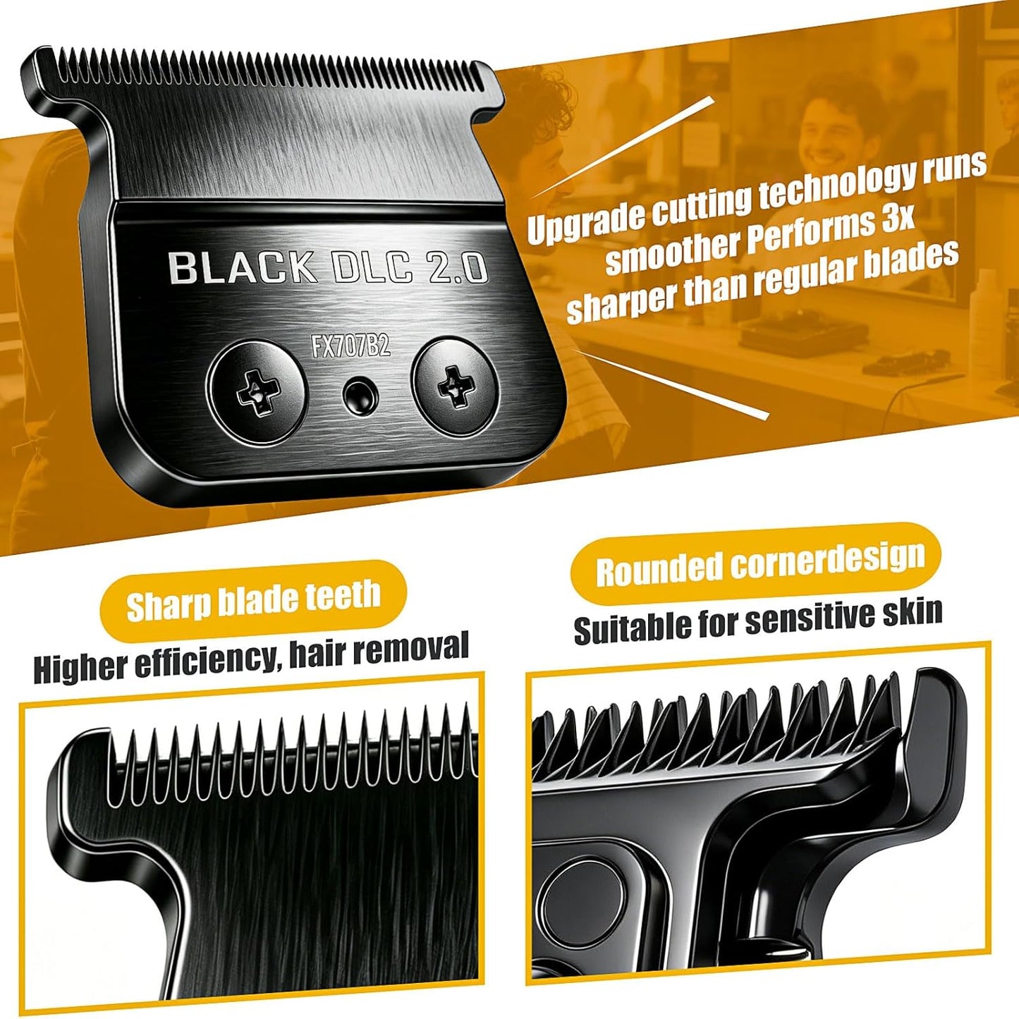 Replacement Blade for BaByliss PRO Hair Trimmers - Precision Cutting Blades | 2-Pack, Black
