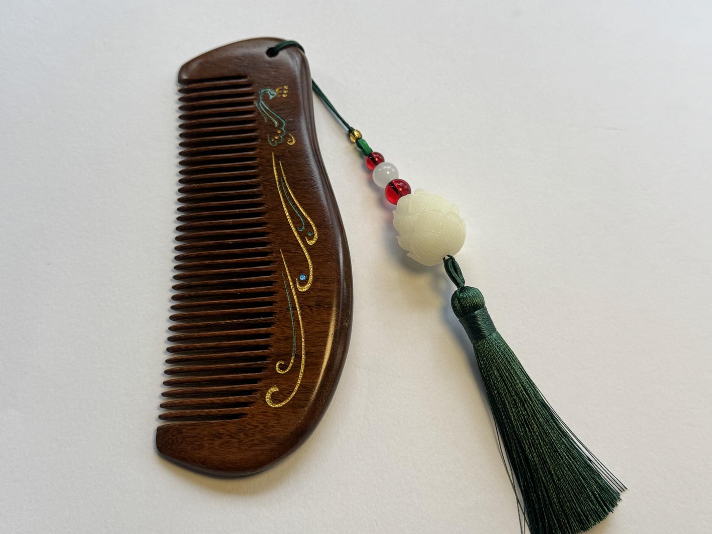 Handmade wooden hair comb, natural sandalwood comb, anti-static wooden combs, with sandalwood fragrance, good for hair growth, suitable for ladies and girls. (moon comb)