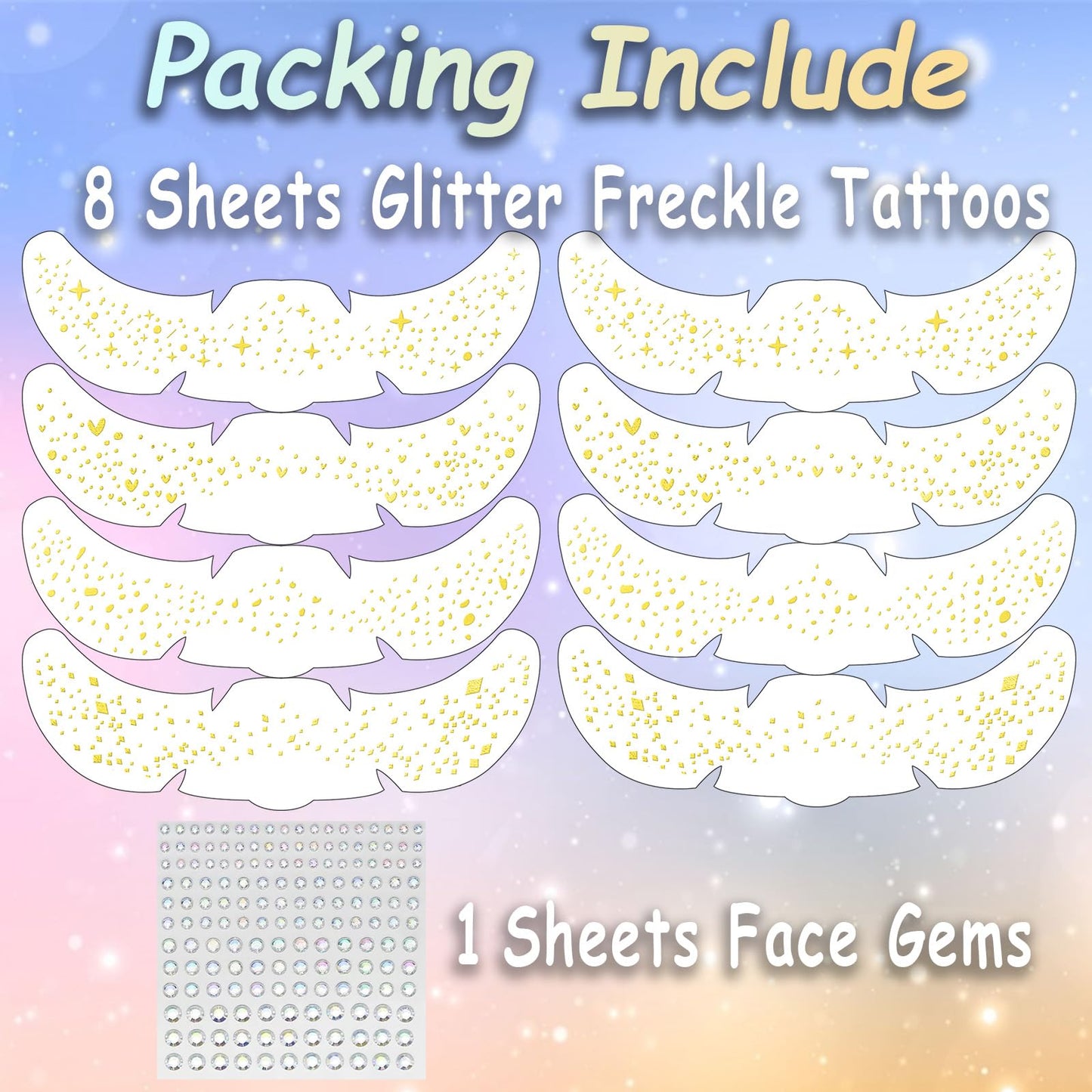Freckles Temporary Face Tattoos 9 sheets