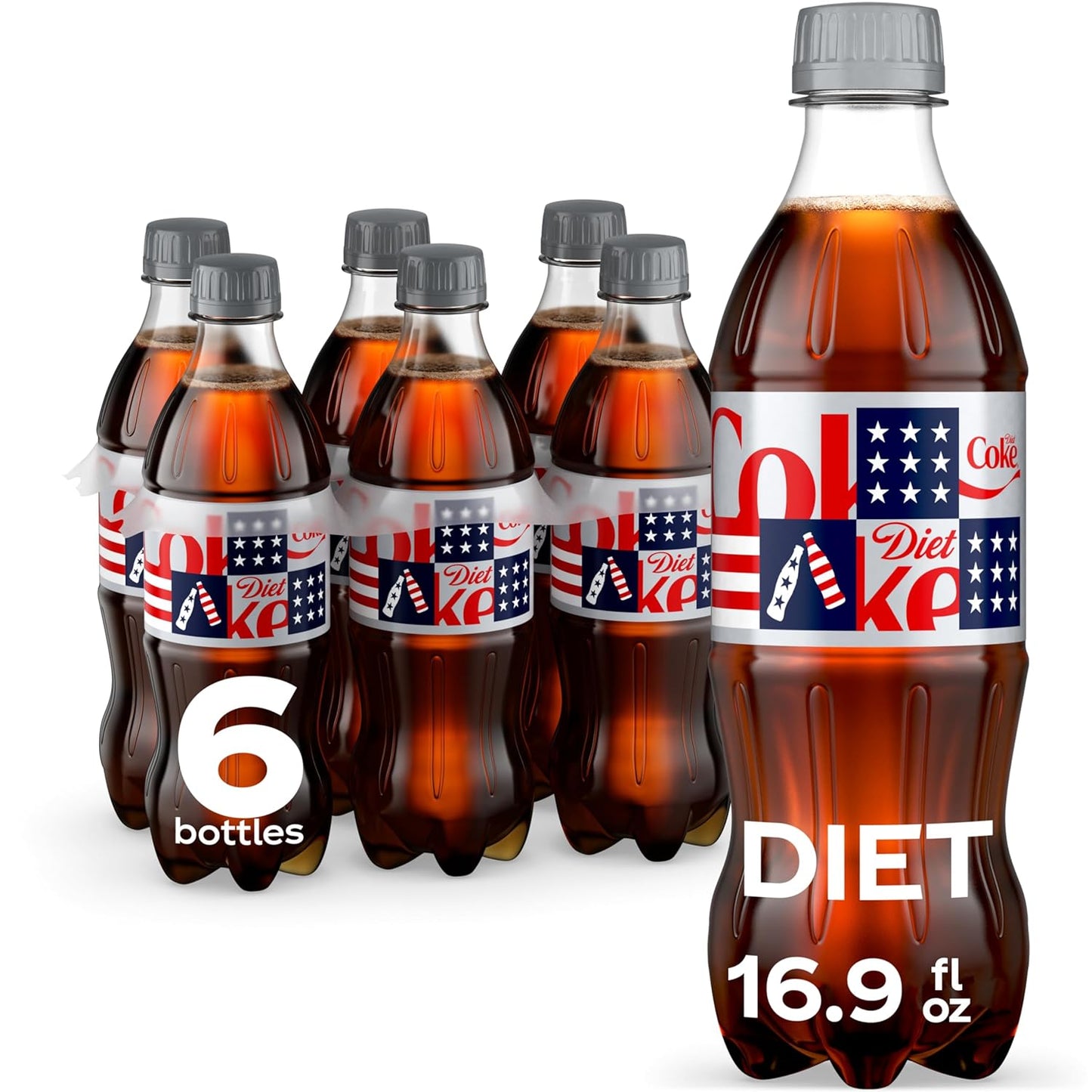 Diet Coke - Refreshing Diet Soda, 16.9 Fl Oz Bottles | 6 Pack of Cola Soft Drinks