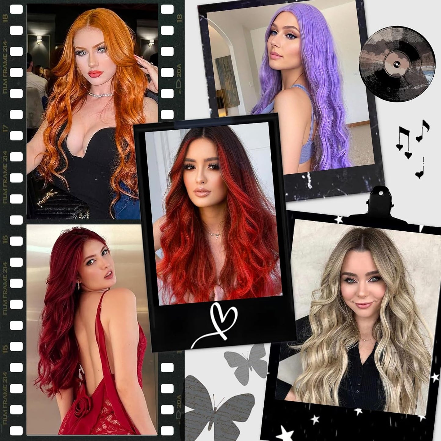 Ombre Blonde Wigs for Women - 26 Inch Long Wavy Synthetic Lace Front Wig | Heat Resistant for Daily & Party Wear