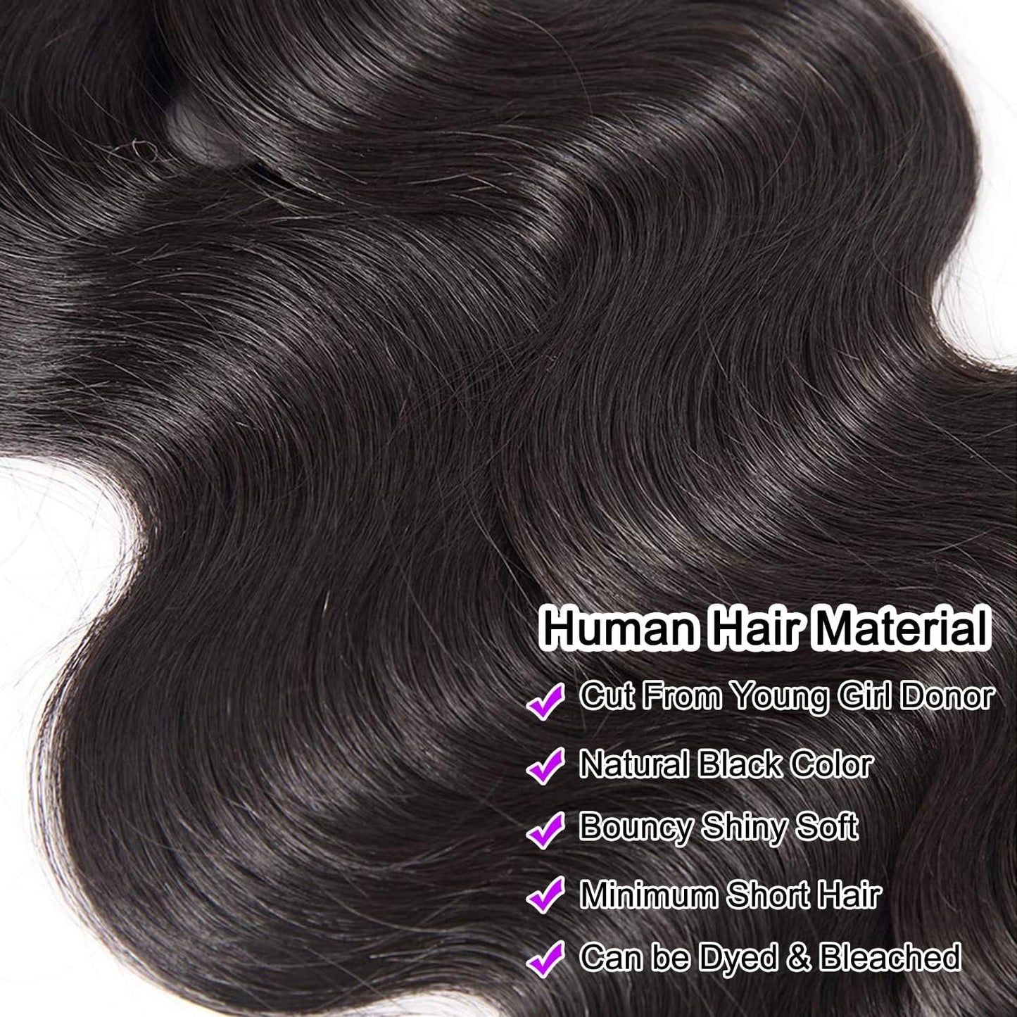 12A Body Wave Human Hair 4 Bundles 18 20 22 24 Inch 100% Remy Virgin Hair Weaves Extensions Body Wave Bundles Human Hair Soft And Silky Natural Black