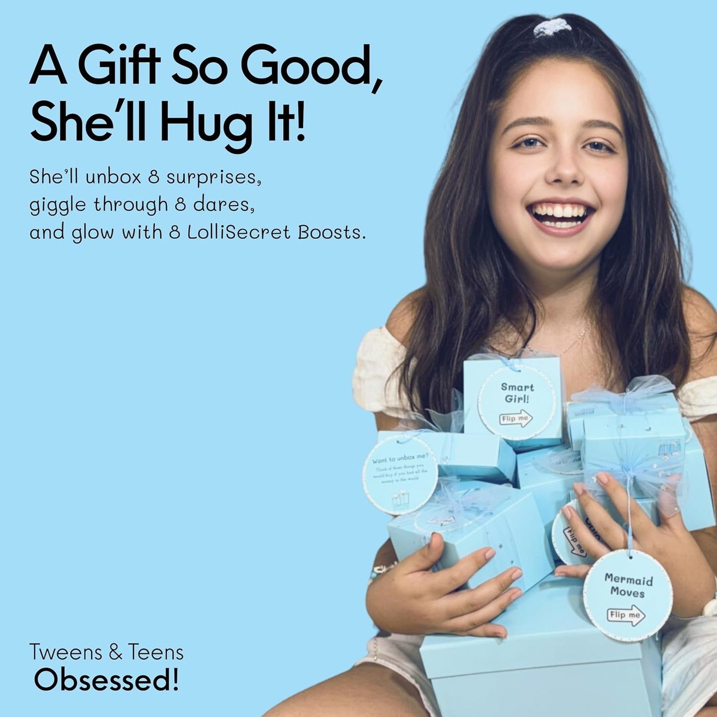 LolliBox Birthday Gift Set for Tween & Teen Girls | 8 Individually Wrapped Gifts, Ages 8-15