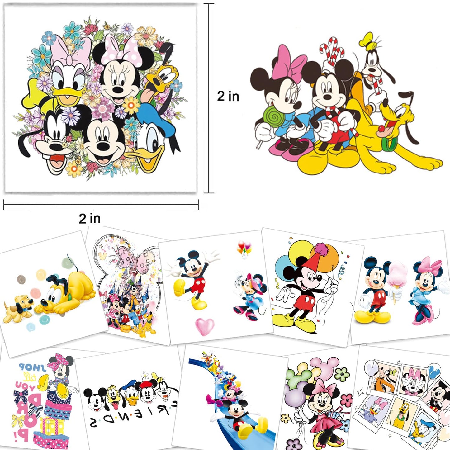 Temporary Tattoo Stickers - 60 Count Mouse Theme | Removable Fake Tattoos for Kids' Birthday Parties