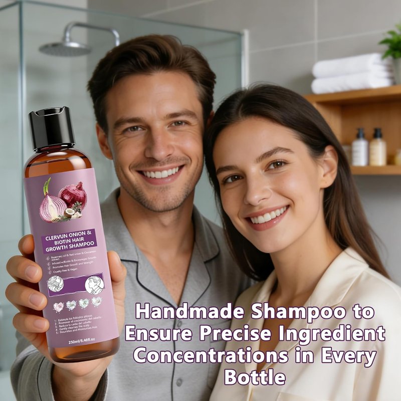 Onion Shampoo for Hair Growth - Biotin & Rosemary Oil for Thicker, Stronger Hair | Anti-Hair Loss Formula