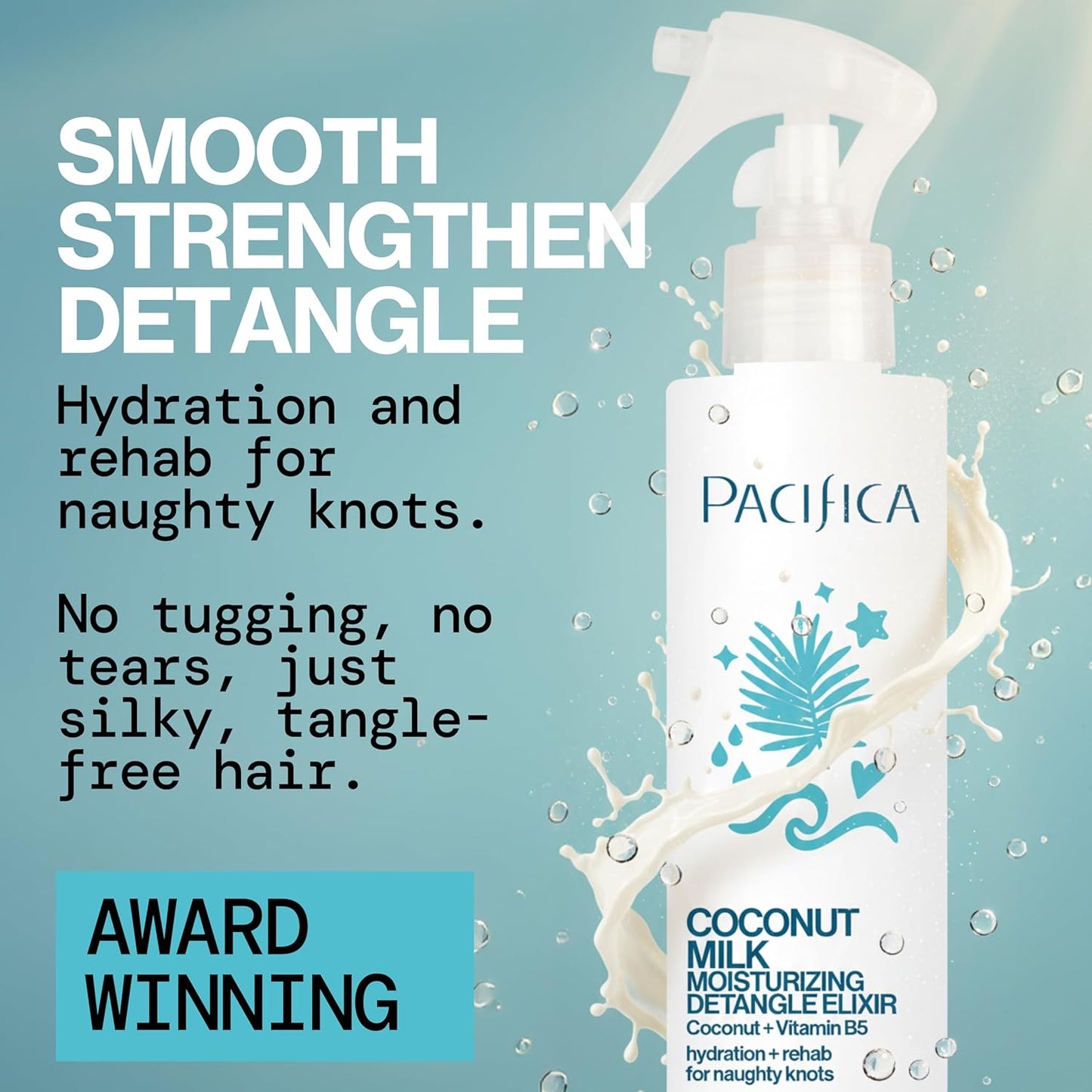 Coconut Milk Hair Detangler Spray - Leave-In Conditioning Elixir for Tangle-Free Hair, Adds Shine & Moisture | Vegan & Cruelty-Free