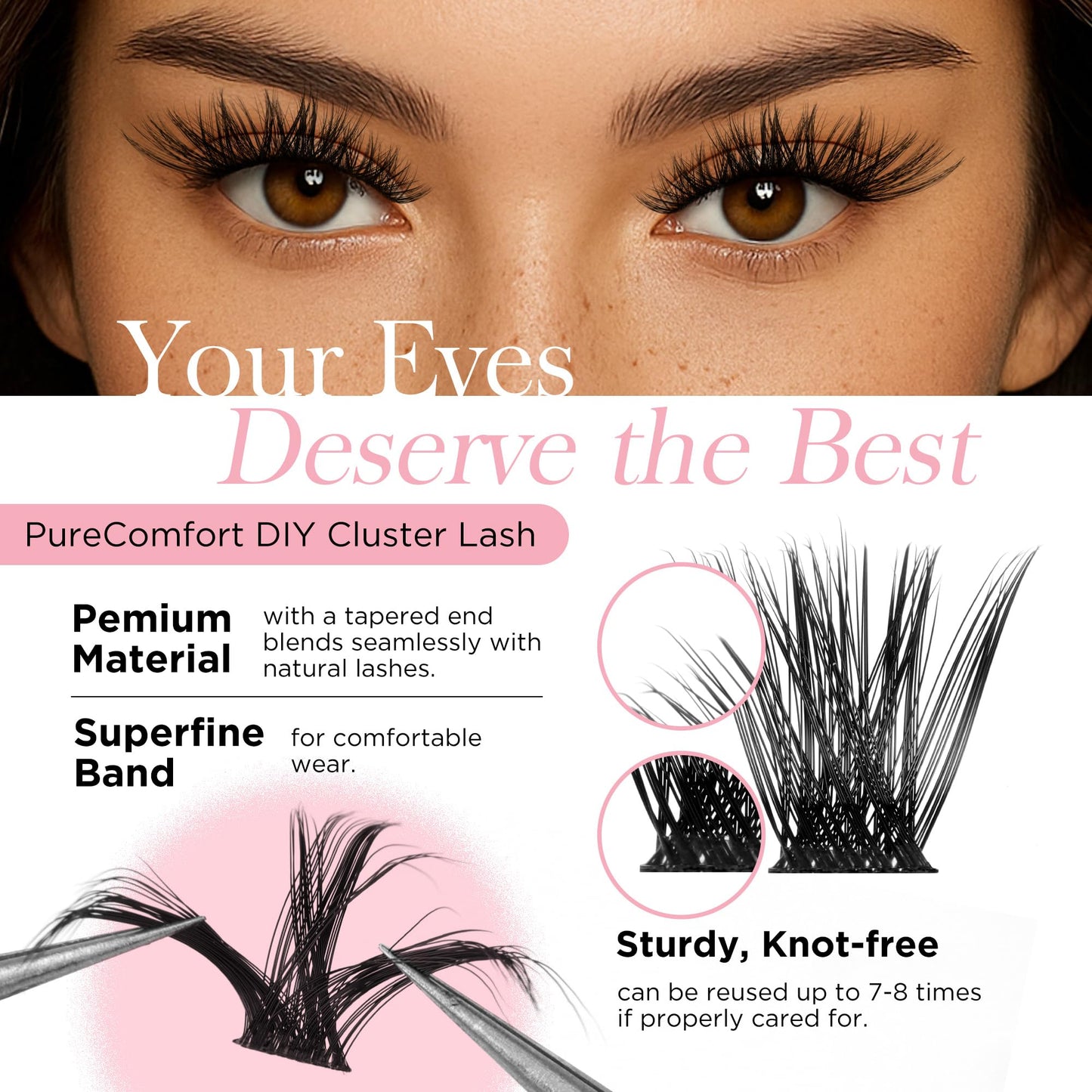Winkgiggle Cluster Lashes Wispy Lash Clusters, 168pcs D Curl Natural Volume Lashes Clusters, DIY Individual Eyelash Extensions with Soft Ultra-thin Band, 9-16mm (56D)