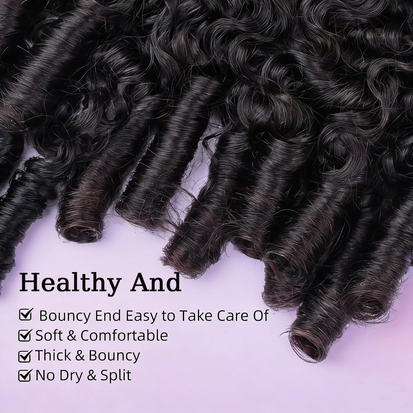 KSFULL Burmese Curly Human Hair Bundles 20 22 24 Inches 3Pcs Water Wave Burmese Curly Bundles Hair Weave with Spiral End 3C4A Quick Weave Hair for Women Natural Black