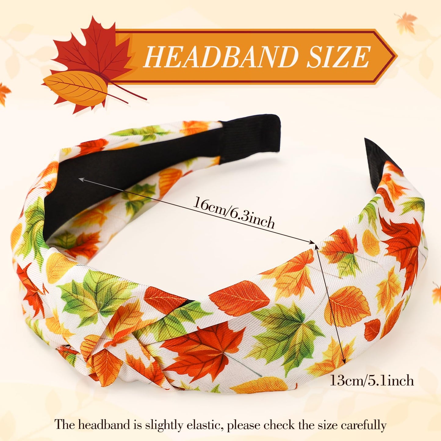 obeoby Fall Headbands for Women, Thanksgiving Knotted Headband Holiday Hairbands for Women Girls Autumn Festive Gift