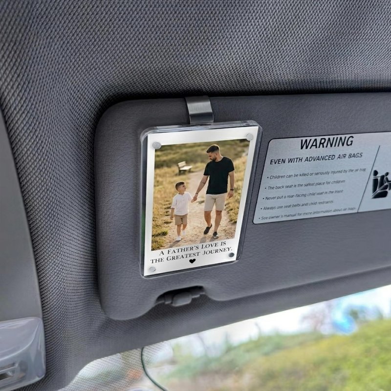 LullabyMall Personalized Photo Car Visor Clip for Dad, Drive Safe Car Accessory, Custom Photo Gift for Father, Personalized Drive Safe Gift for Fathers Day Birthday
