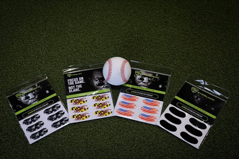 Peel & Stick Athletic Eye Black Stickers - Maryland Glare Blockers for Football & Baseball | 6 Pairs