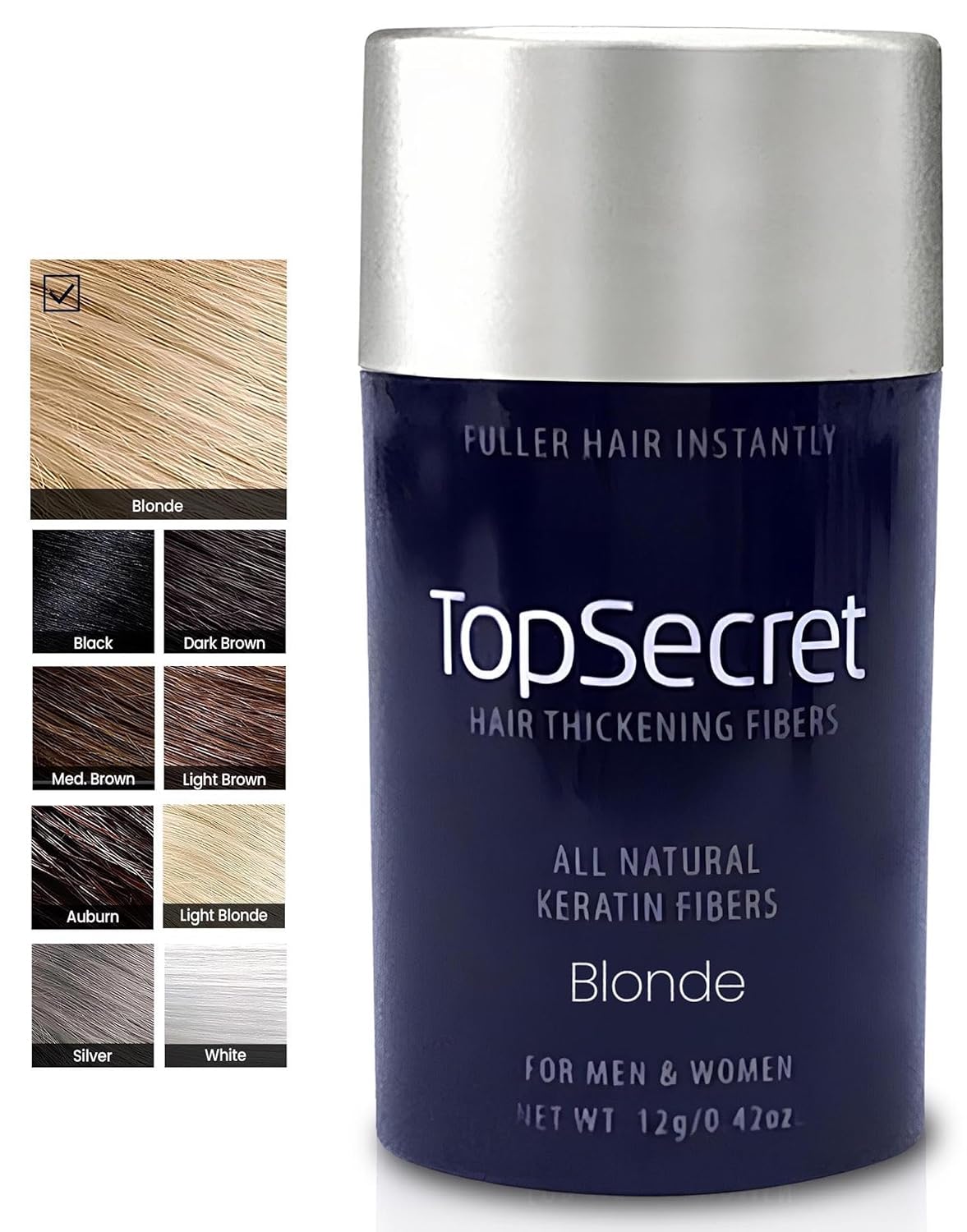 Hair Thickening Building Fibers - Natural & Undetectable Hair Filler for Men & Women | Weather-Resistant (Light Brown, Medium)