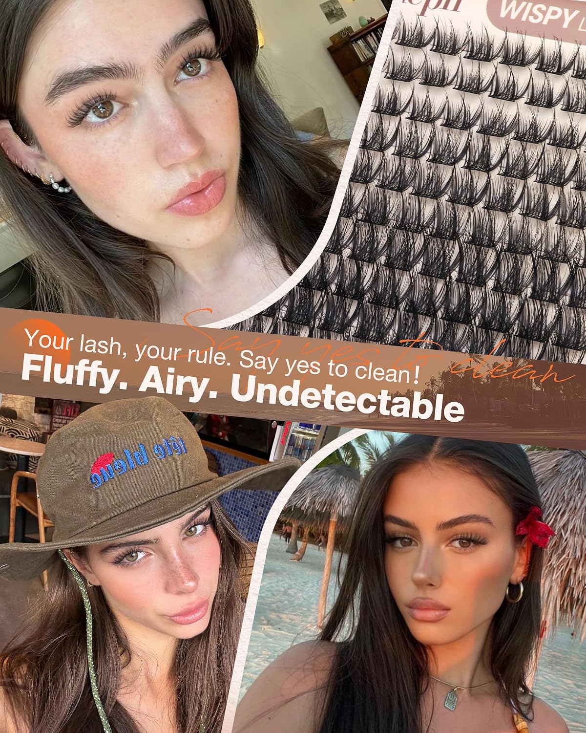Wispy Eyelash Clusters - Natural Short Cluster Lash Extensions | 10-14mm DIY Individual Lashes