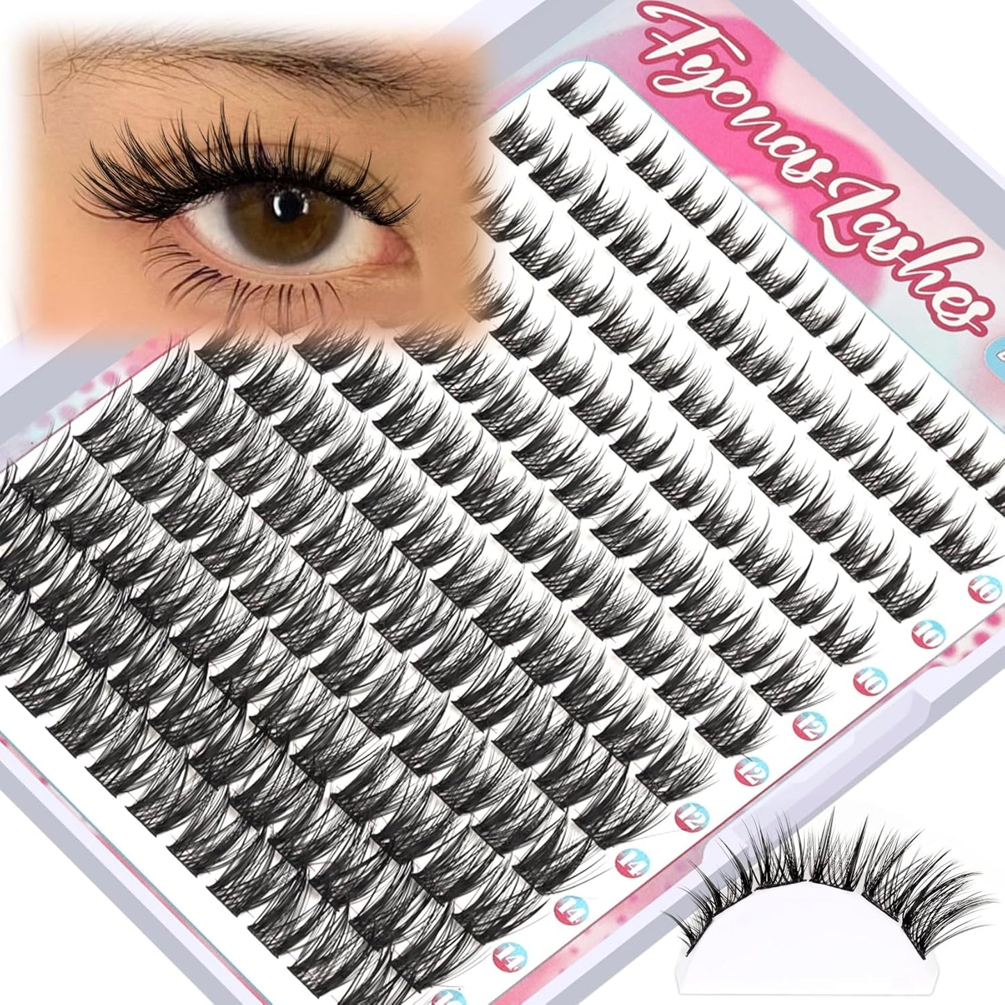 Manga Eyelash Clusters - Spiky Individual Lashes for Volume & Cosplay | 80Pcs C Curl
