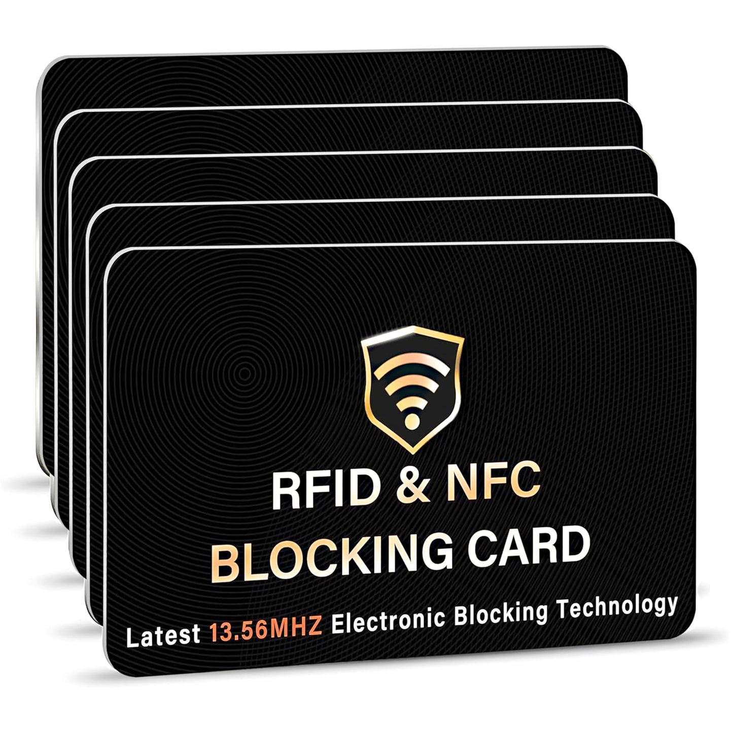 SaiTech IT 5 Pack RFID Blocking Card for Credit Debit ID Card, Black