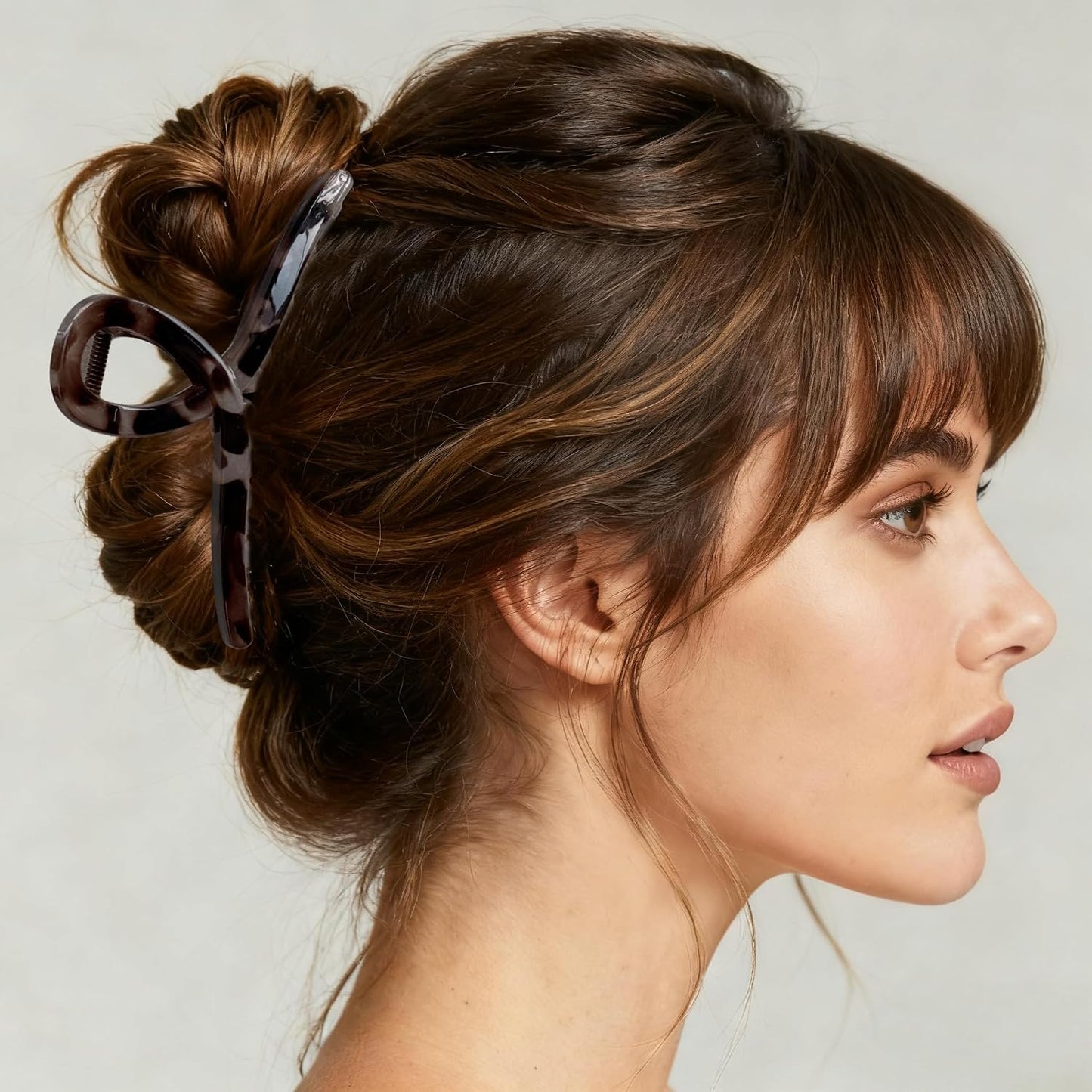 Hair Claw Clips - 6 Tortoise Shell Clips for Women | Strong Hold Non-Slip Design