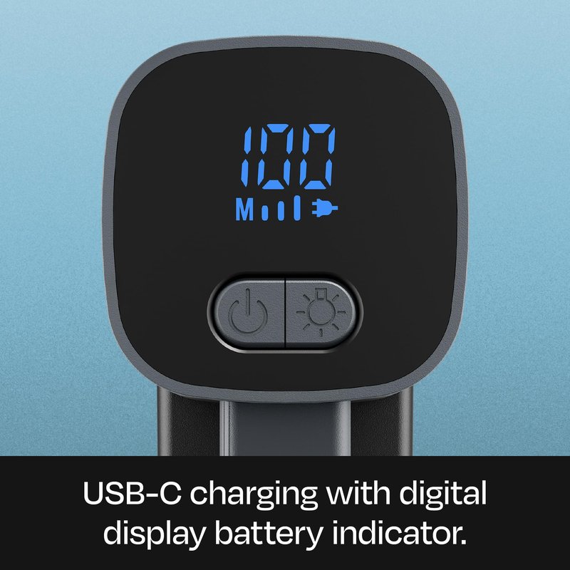 BUFF Fabric Shaver + Lint Remover, Sweater Defuzzer with 3 Motor Speeds, Remove Pills from Blankets, Couch, Clothing, Furniture, Stainless Steel Blade, USB-C Rechargeable – Black