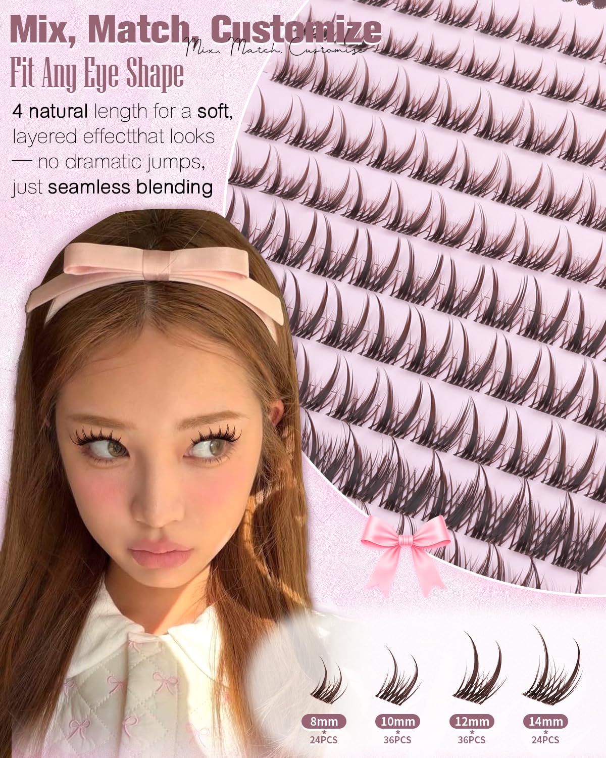 Brown Lash Clusters - Spiky 8-14mm Manga Eyelash Extensions | Wispy Bunny Individual Lashes