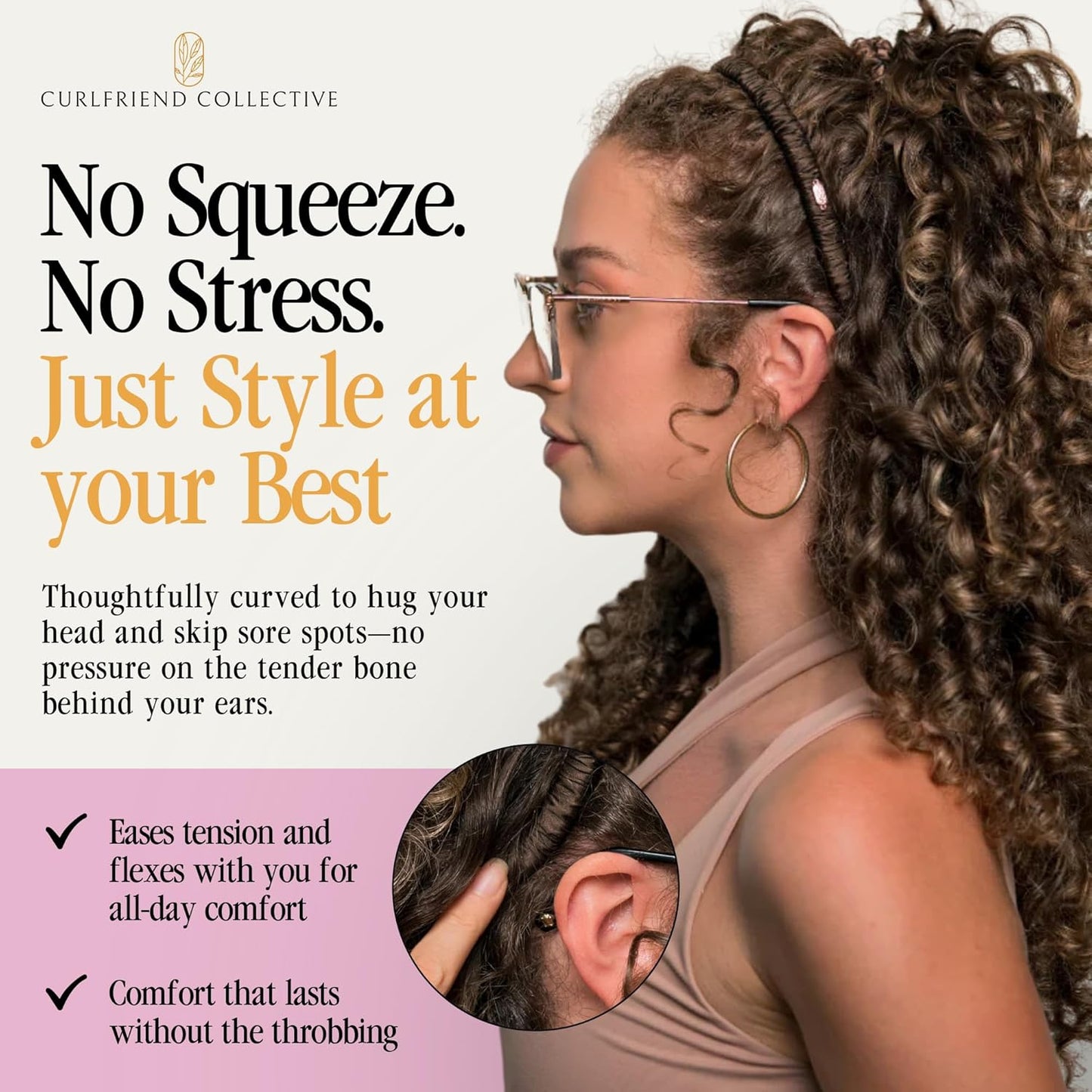 Espresso Comfort Curve Silk Headband - Luxury 100% Mulberry Silk Hair Accessory | Non-Slip Design for Curly & Textured Hair