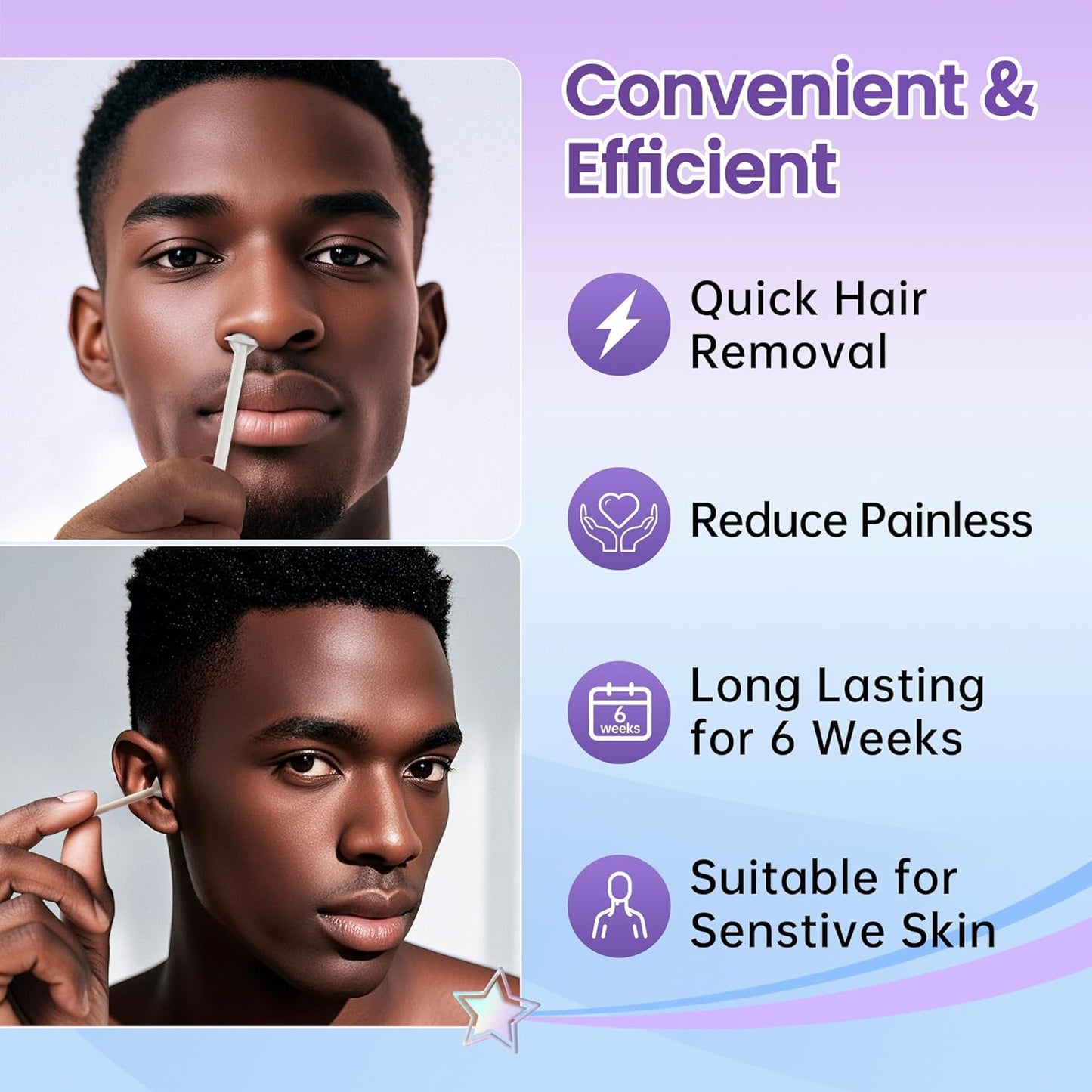Nose Wax Kit for Men - Portable Hair Removal with 100g Wax & Mini Warmer | Painless & Travel-Friendly