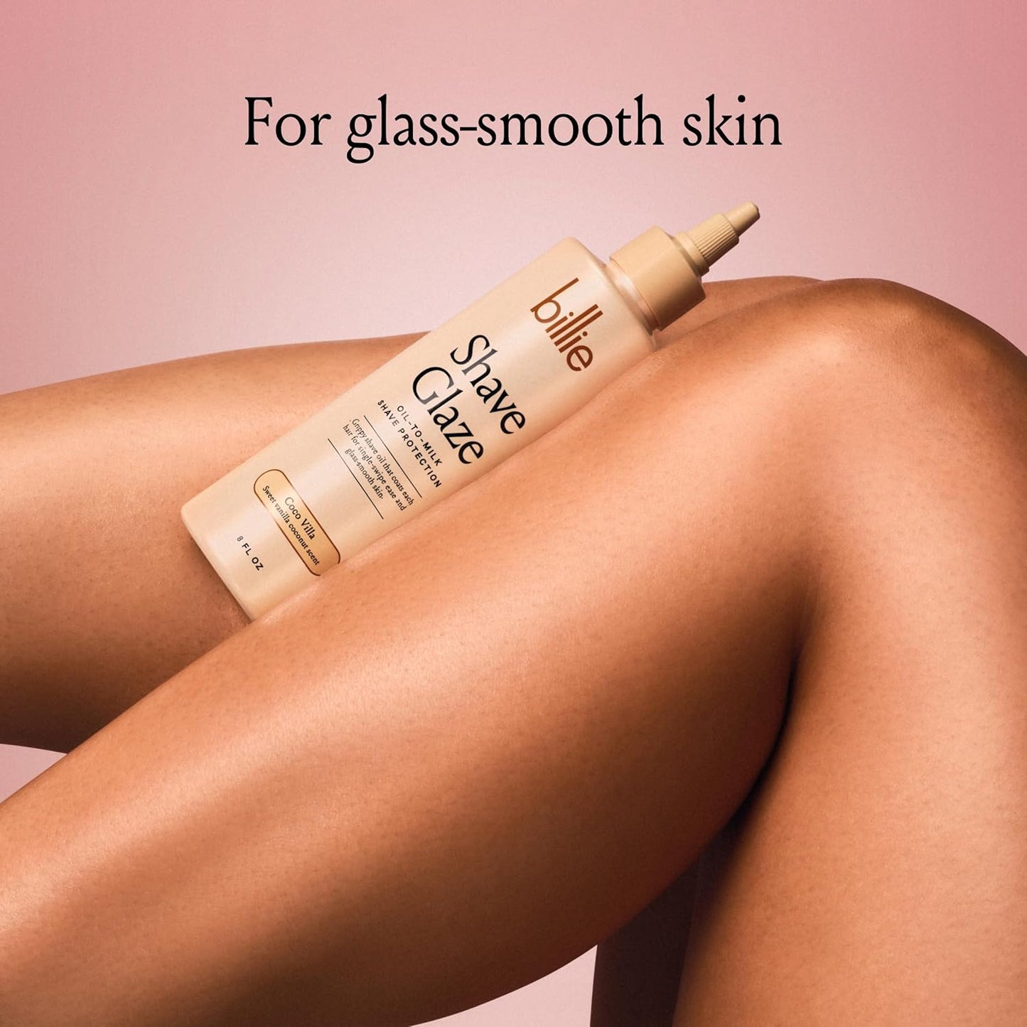 Billie Shave Glaze - Shaving Oil for Smooth Skin - Oil-to-Milk Protection | Coco Villa Scent - 8oz