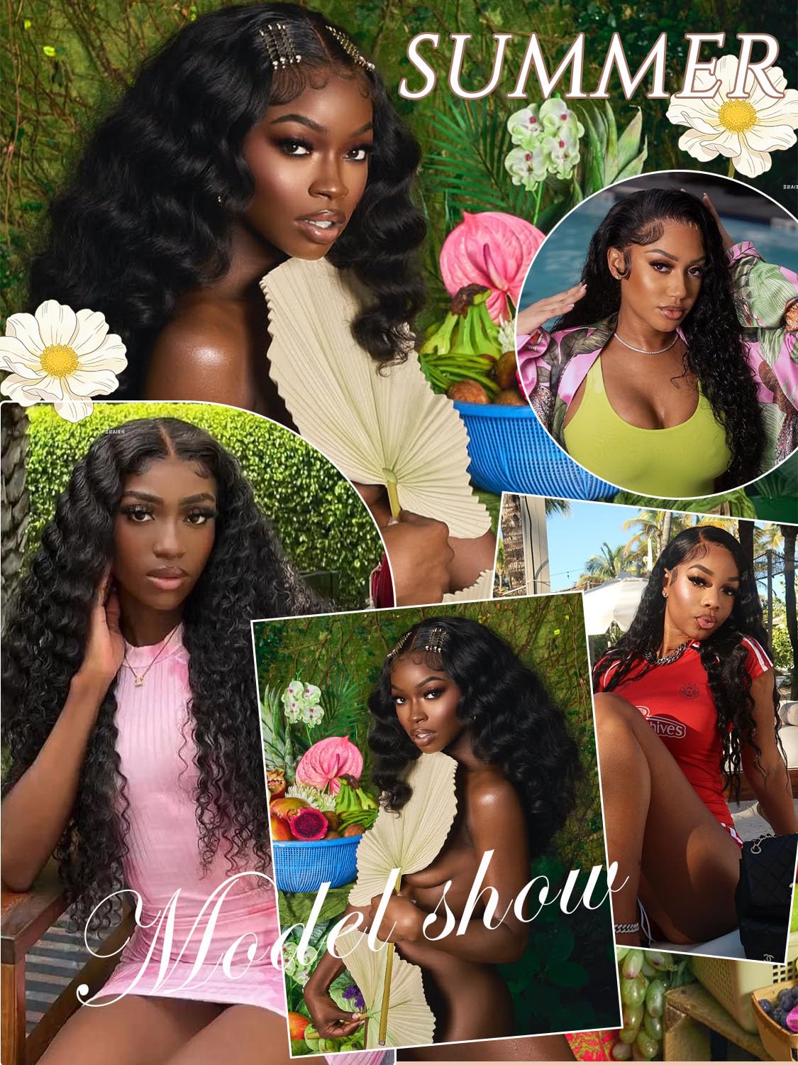 DMKEEP Deep Wave Feather Crochet Human Hair 18 Inch (100 Standard)