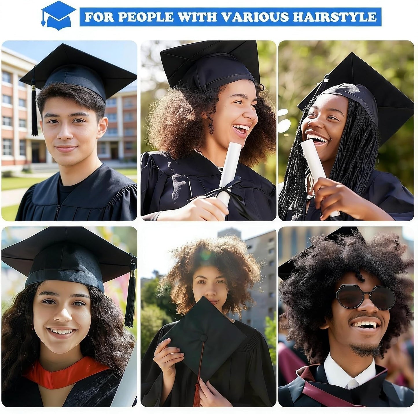 Graduation Cap Headband Insert - Firm Anti-Fall Hairband for Grad Hats | Accessory for Students & Women